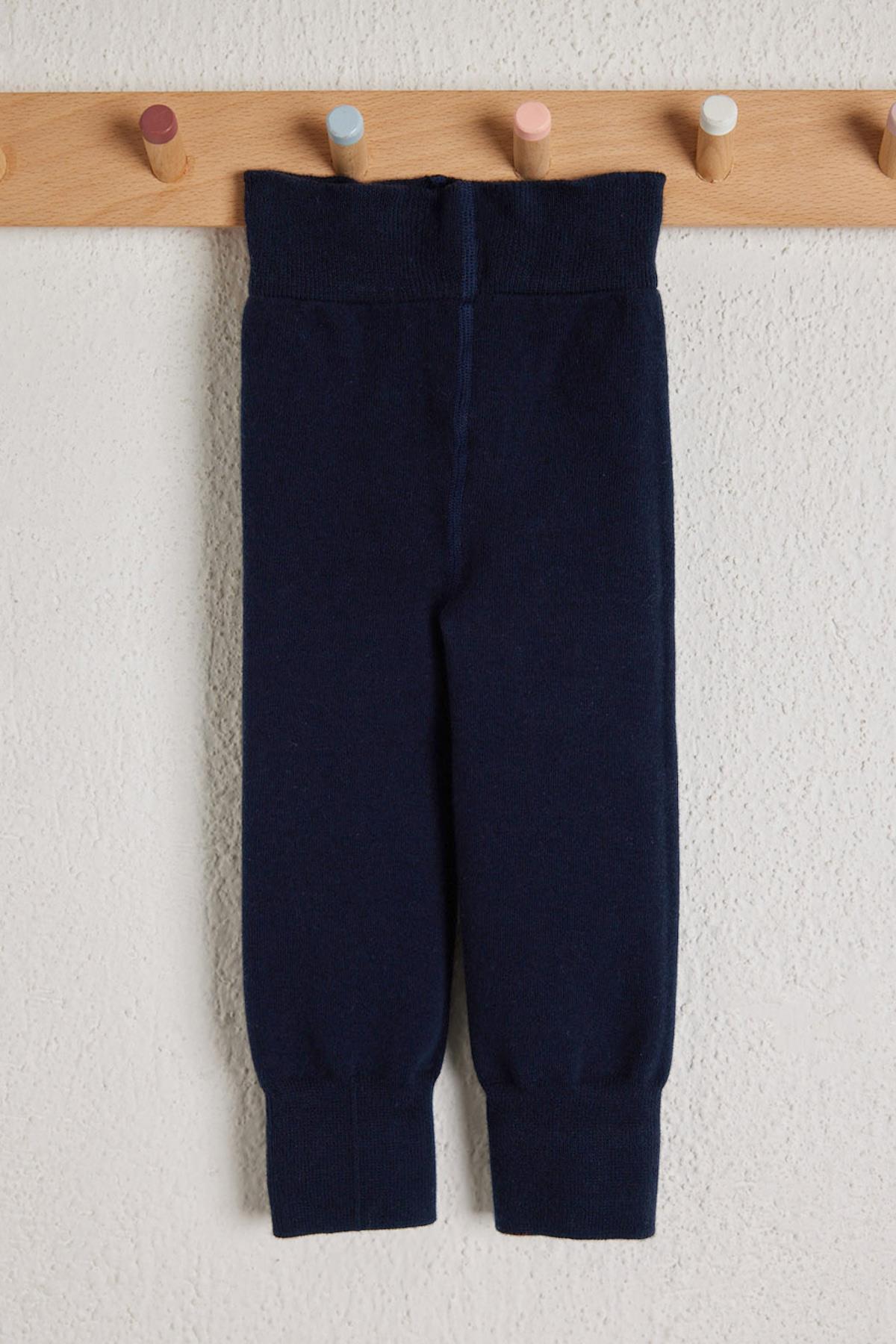 Ribbed Detail Baby Leggings Navy