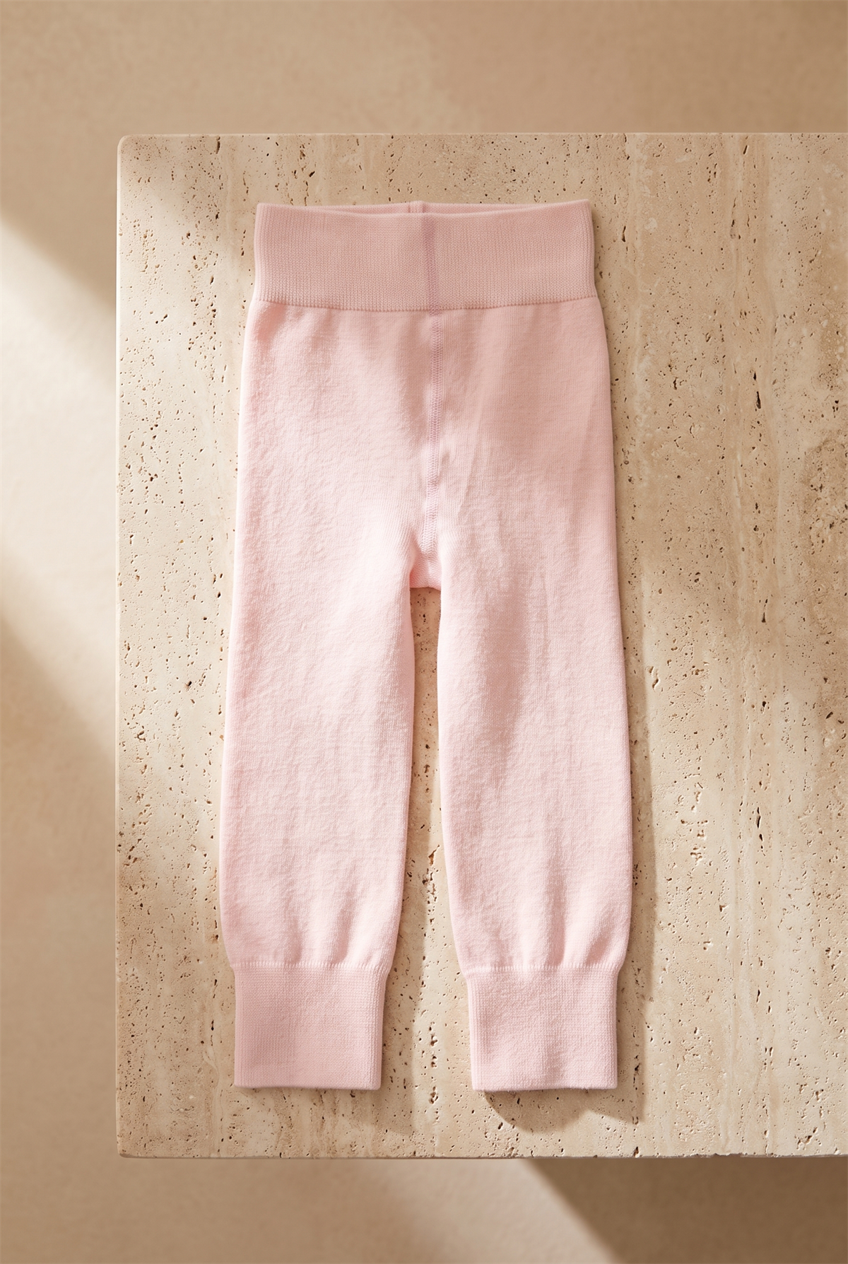 Lastik Detaylı Çocuk Tayt Açık Pembe