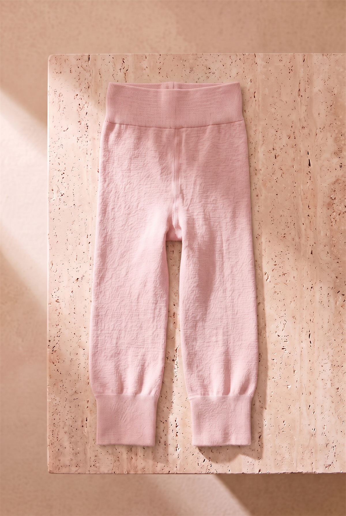 Lastik Detaylı Çocuk Tayt Pembe