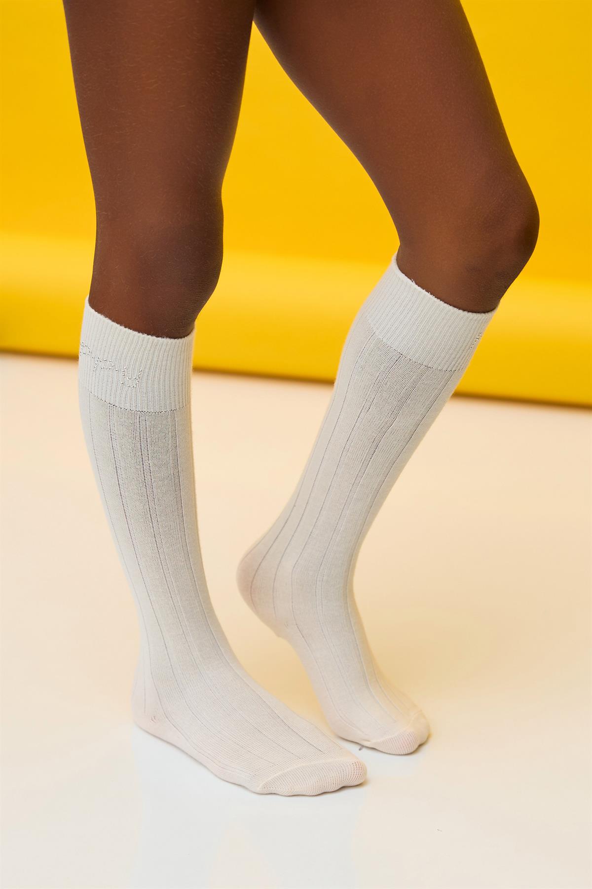 Lets Party Knee-High Childrens Socks Cream