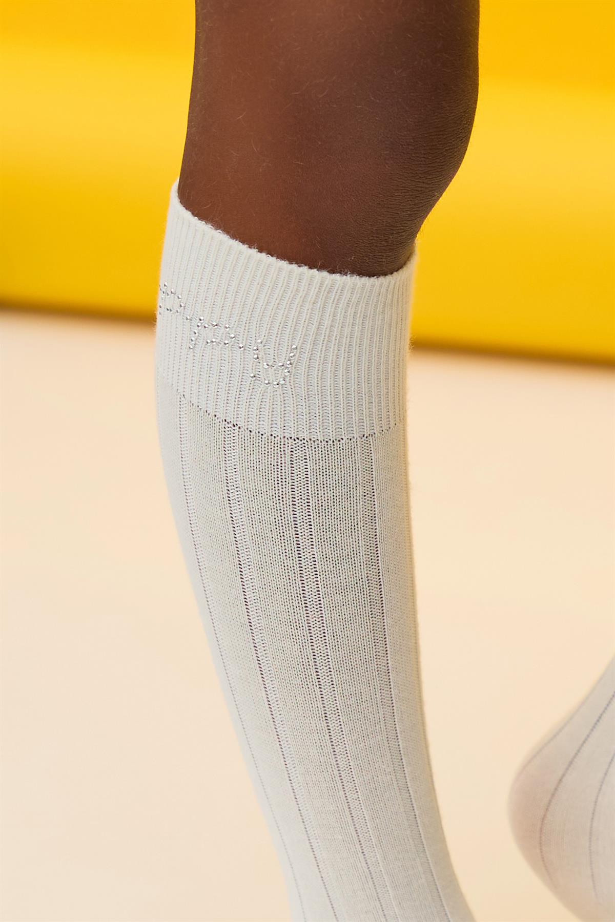 Lets Party Knee-High Childrens Socks Cream