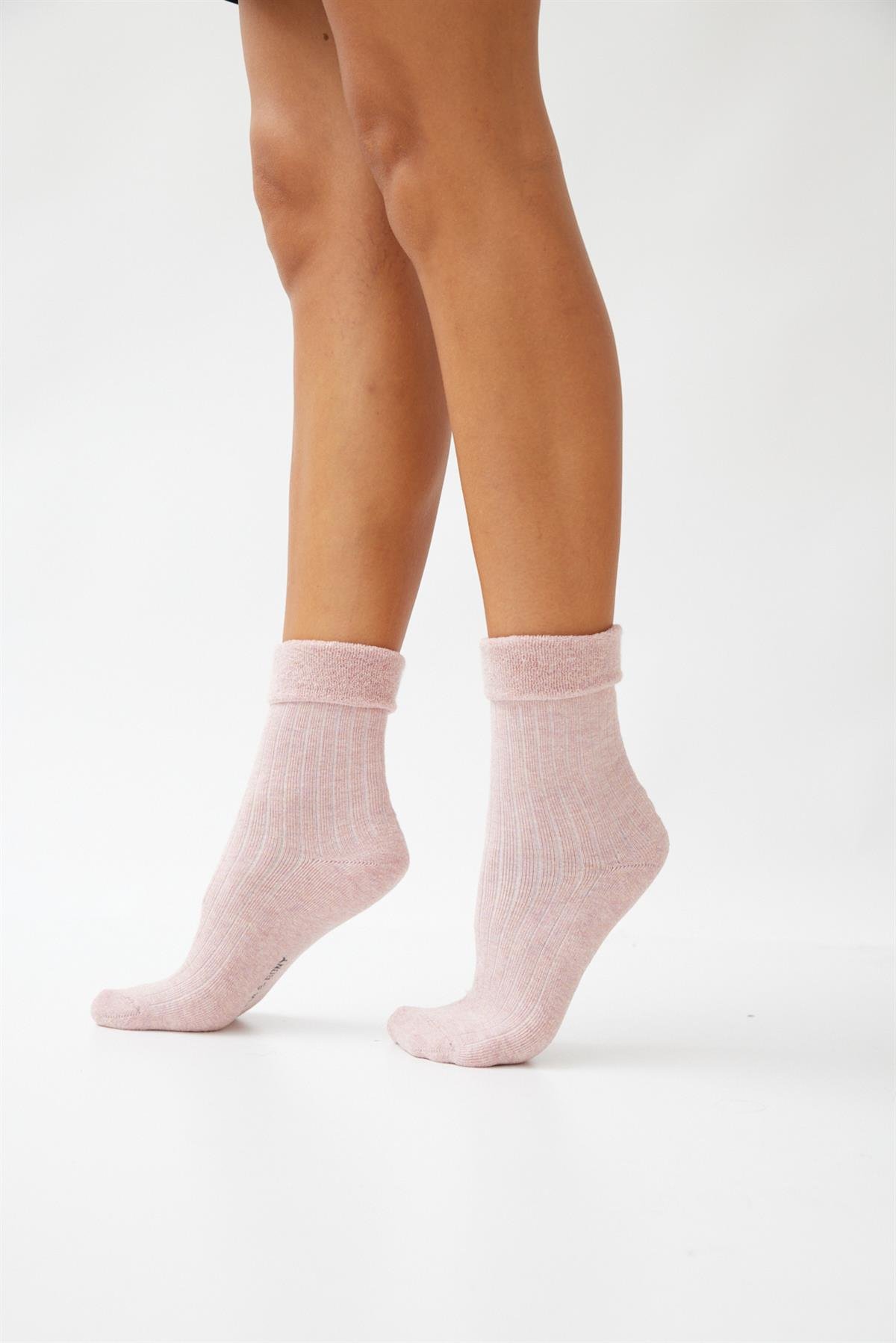 Womens Lilac Colored Towel Ankle Socks