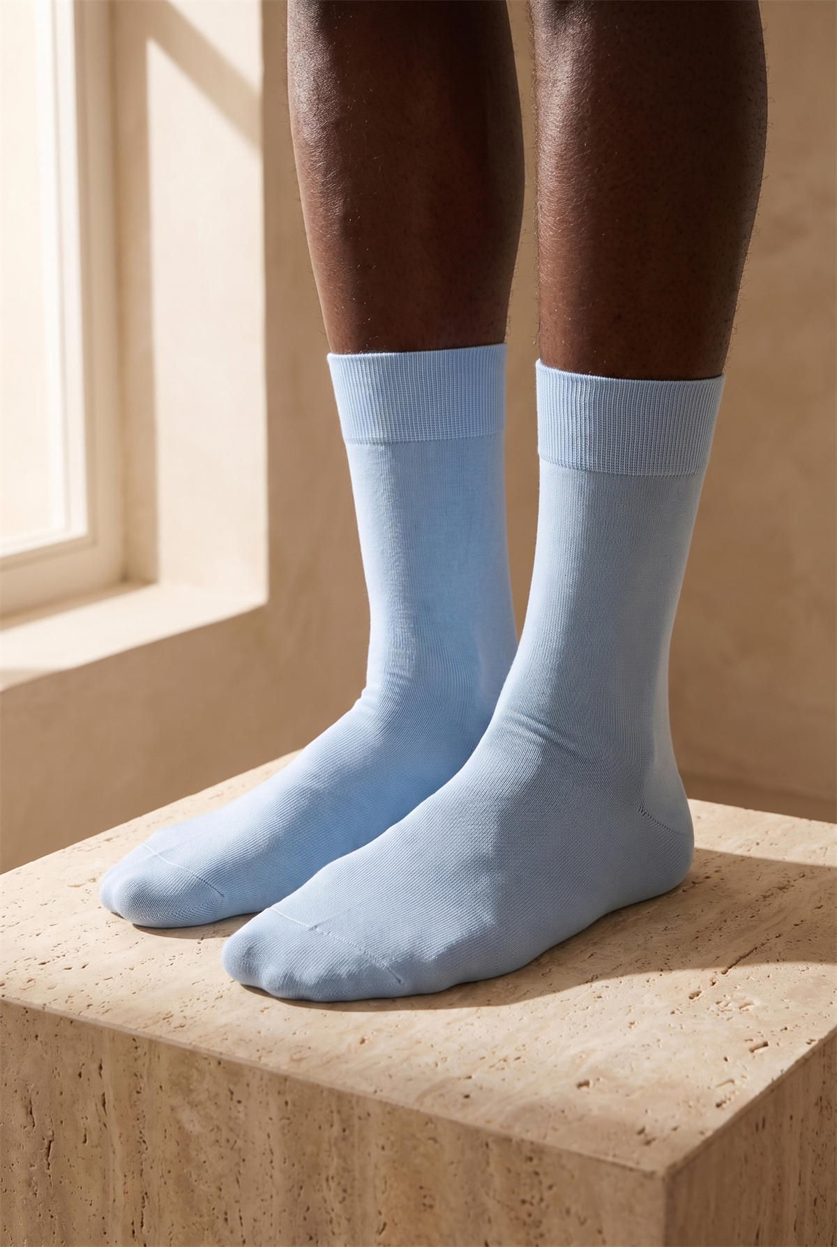 Mercerized Mens Sock Socks Light Blue