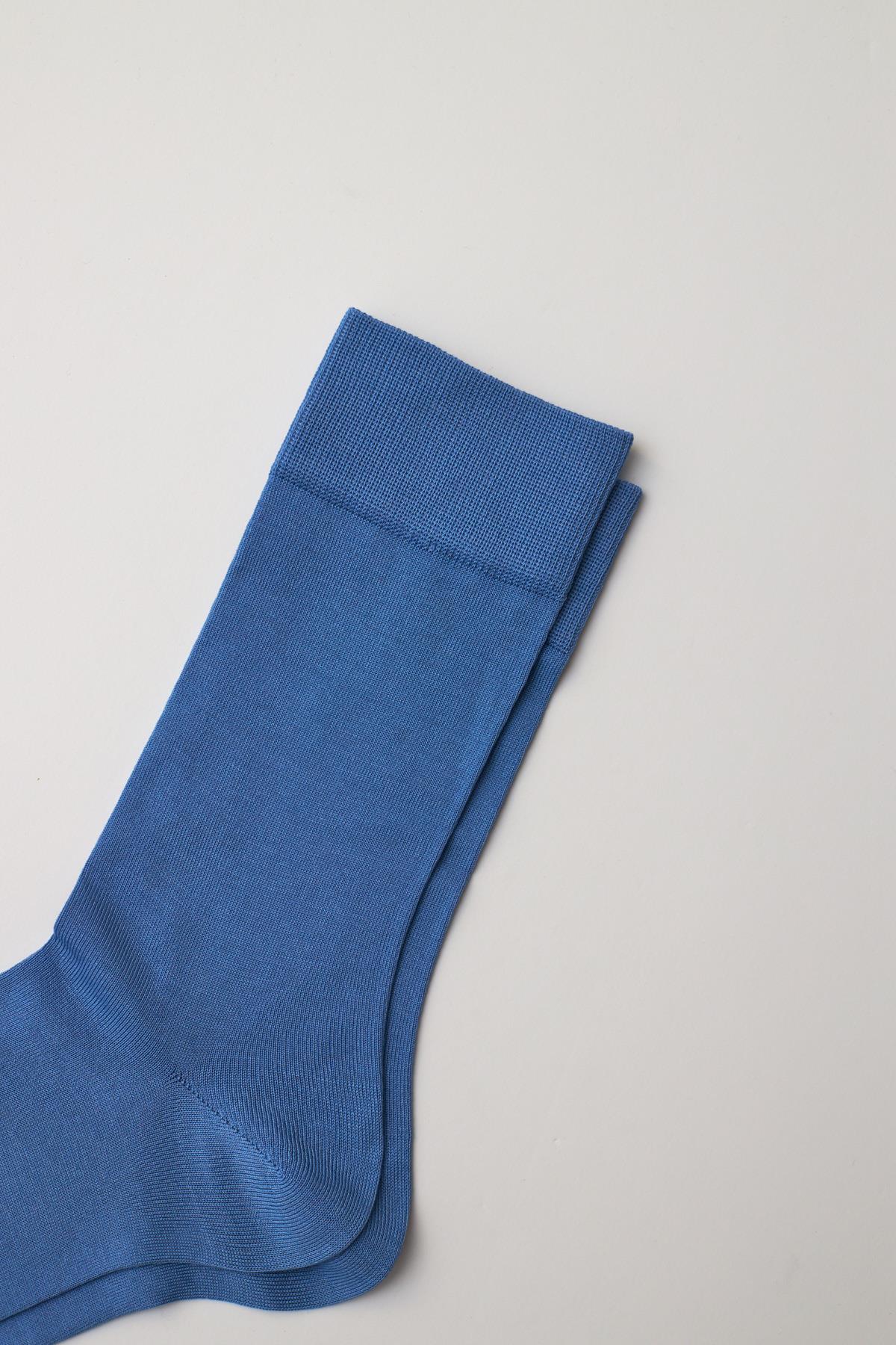 Merserize Erkek Soket Çorap Koyu Mavi