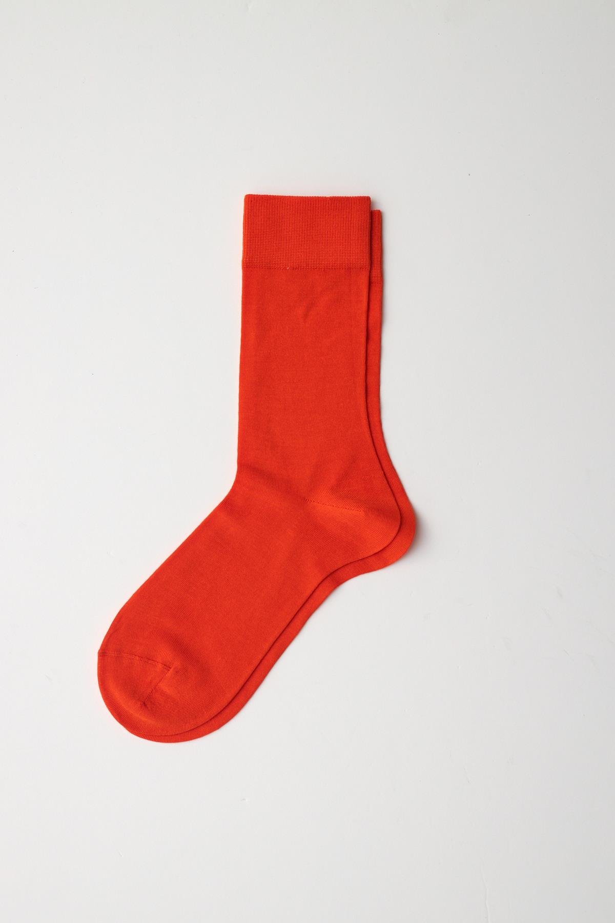 Merserize Erkek Soket Çorap Turuncu