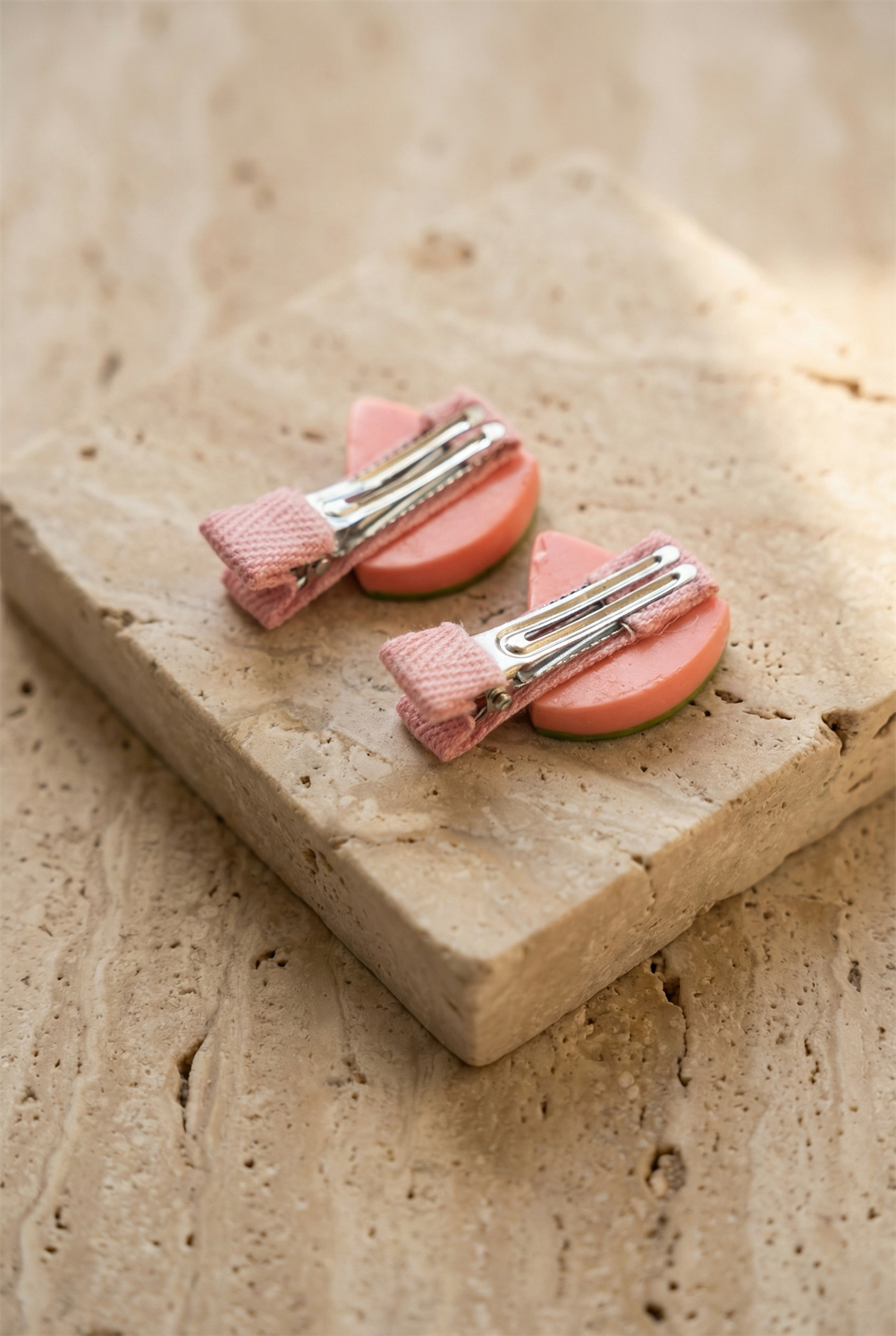 Karpuz Aksesuarlı 2li Pembe Toka