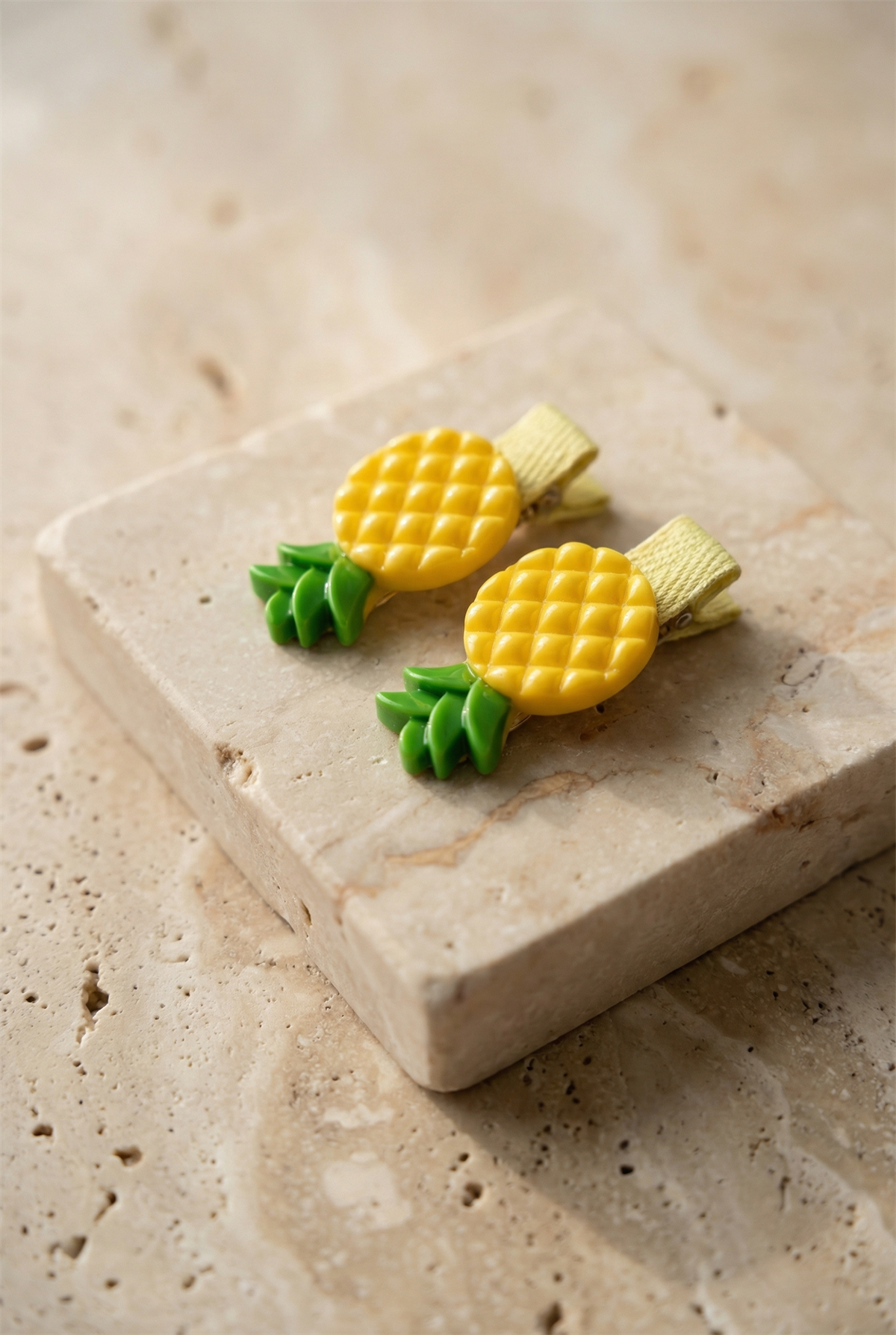 Ananas Aksesuarlı 2li Sarı Toka