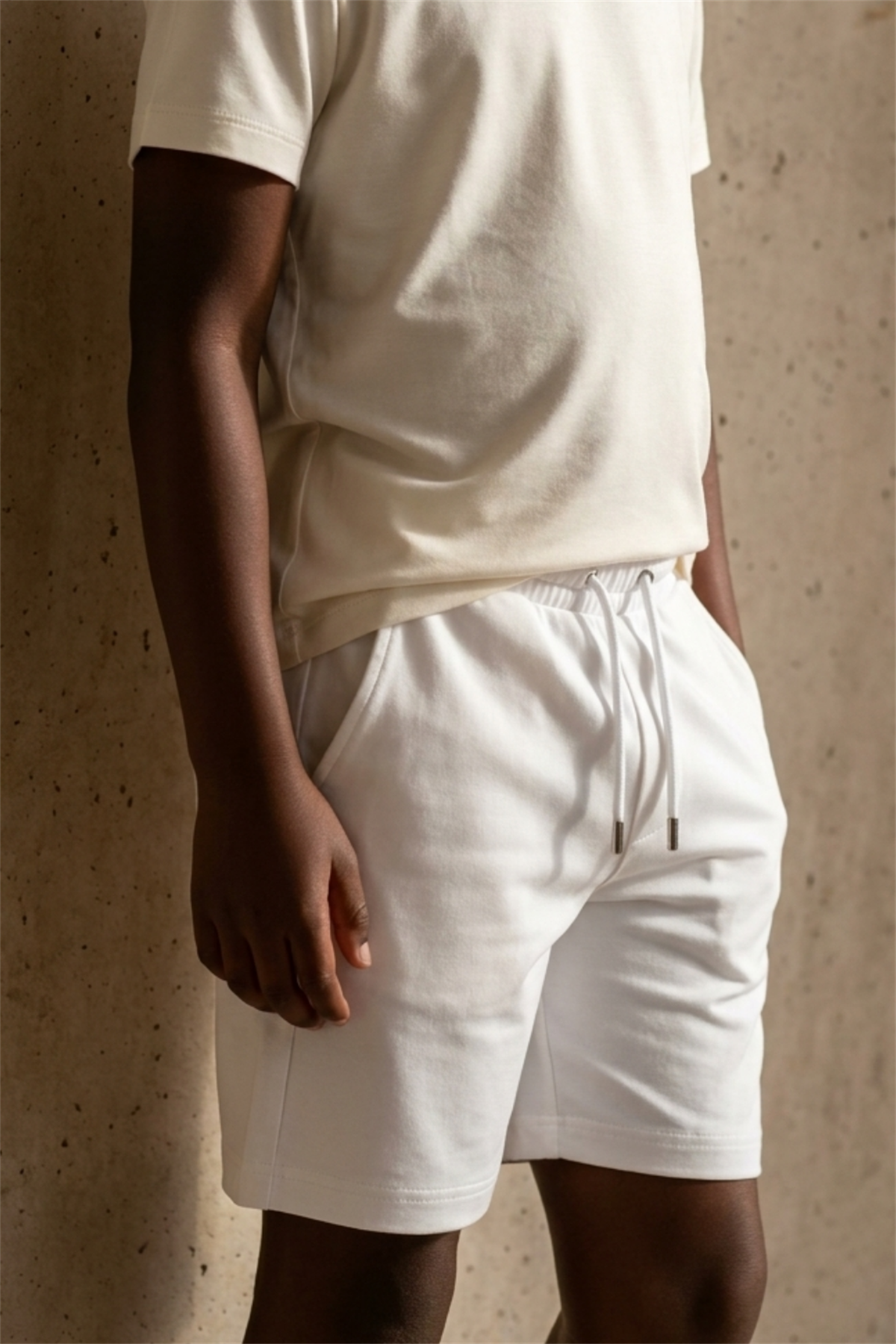 12610E2004 MODAL ÇOCUK ŞORT Beyaz