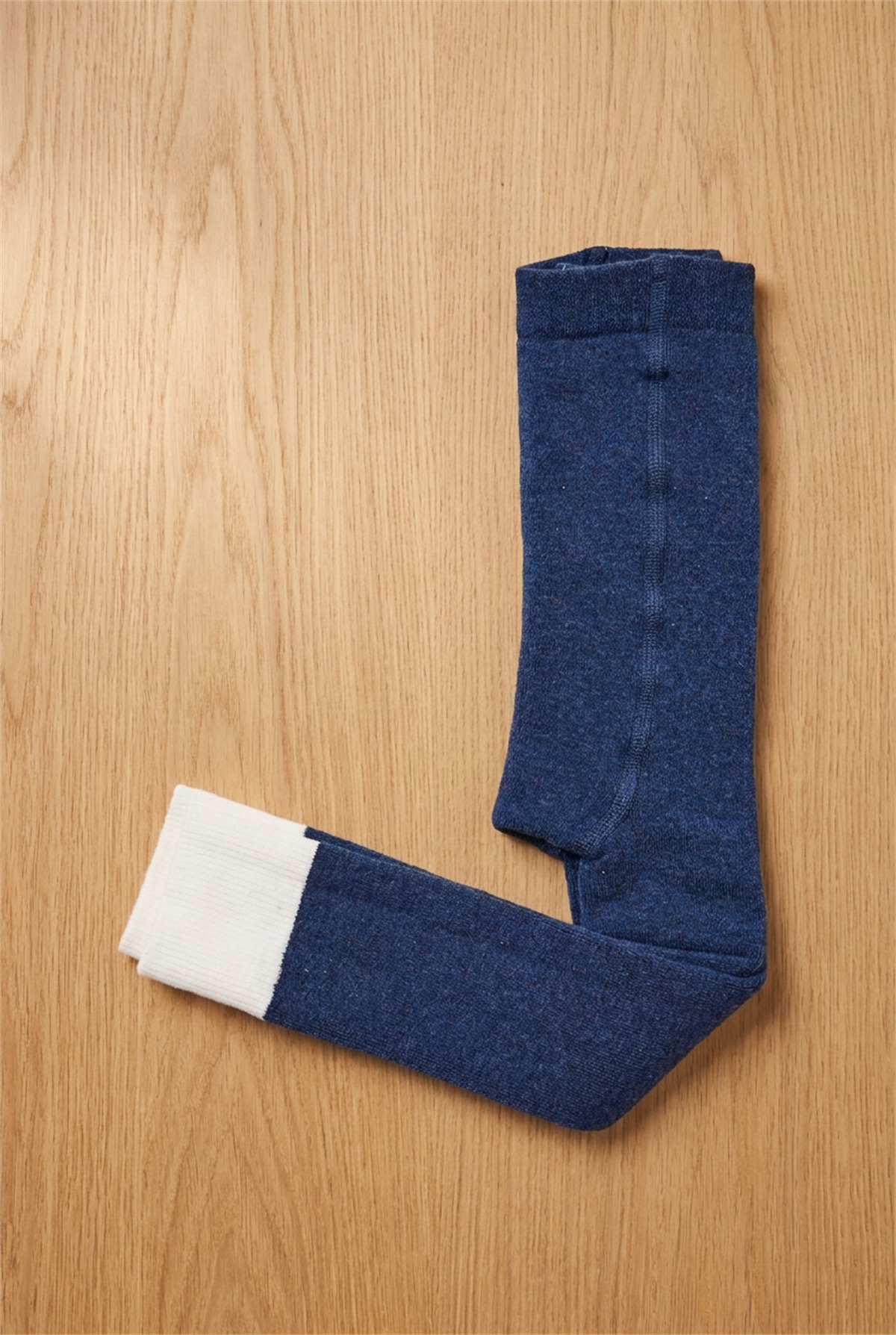 Baby Towel Tights With Detailed Legs Navy Blue