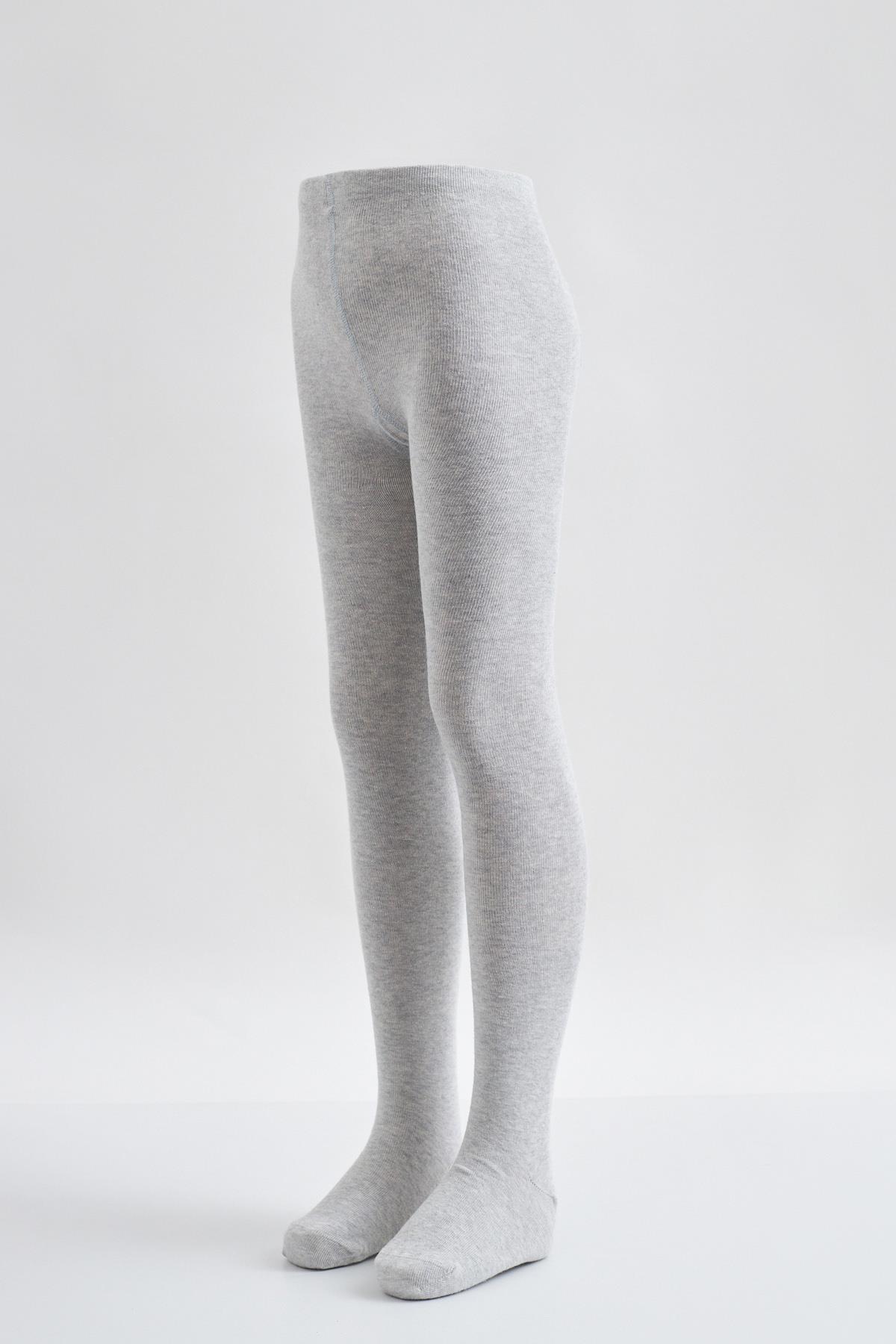 Cotton Childrens Tights Gray Melange