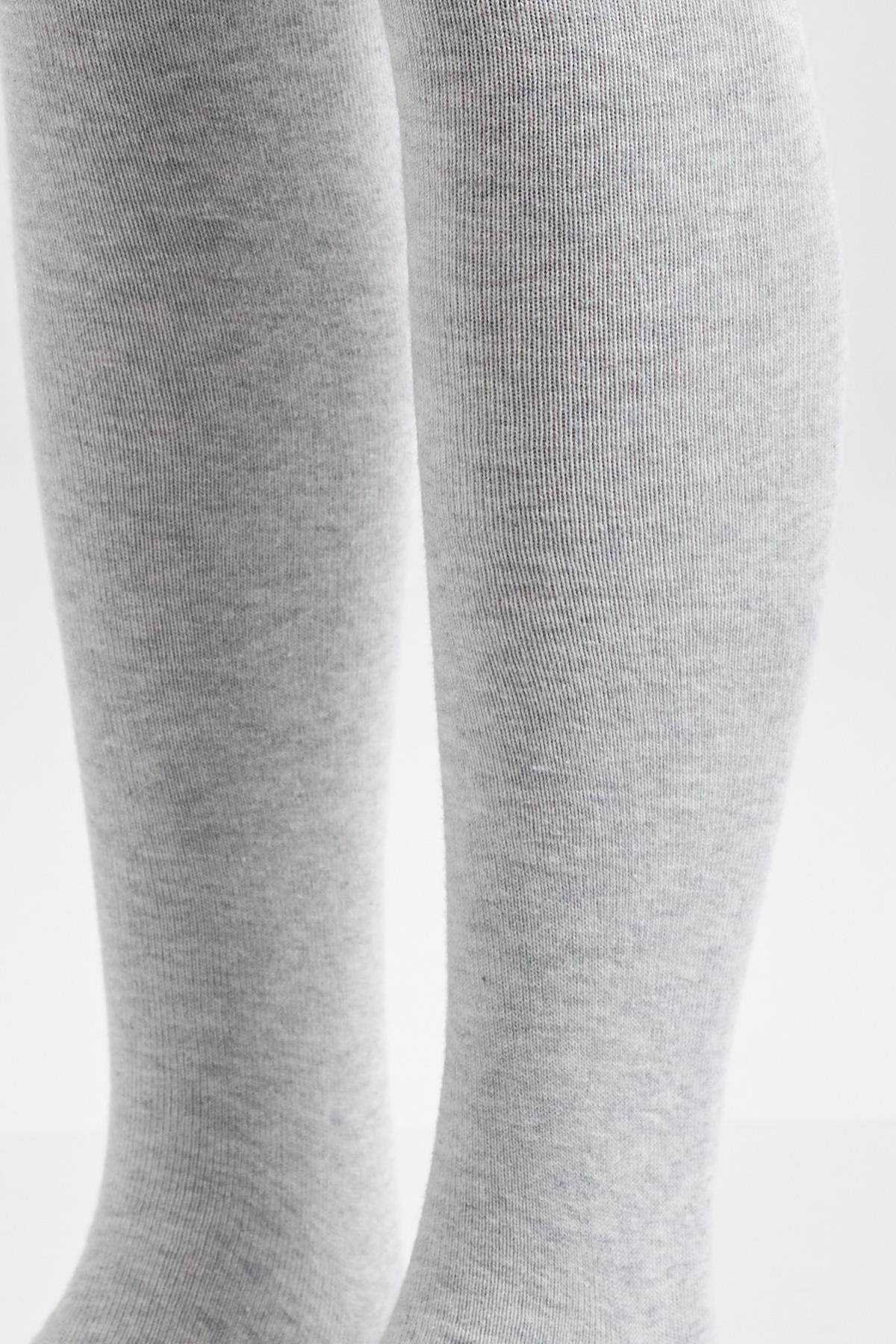 Cotton Childrens Tights Gray Melange