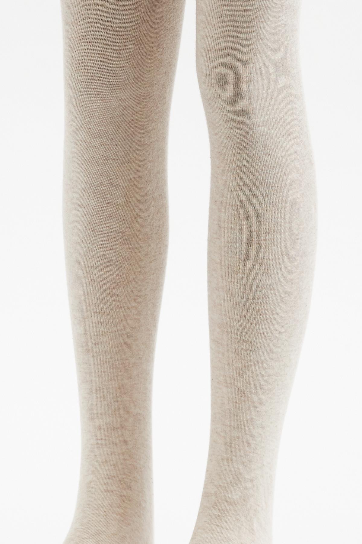 Çocuk Pamuklu Külotlu Çorap Kahve Melanj