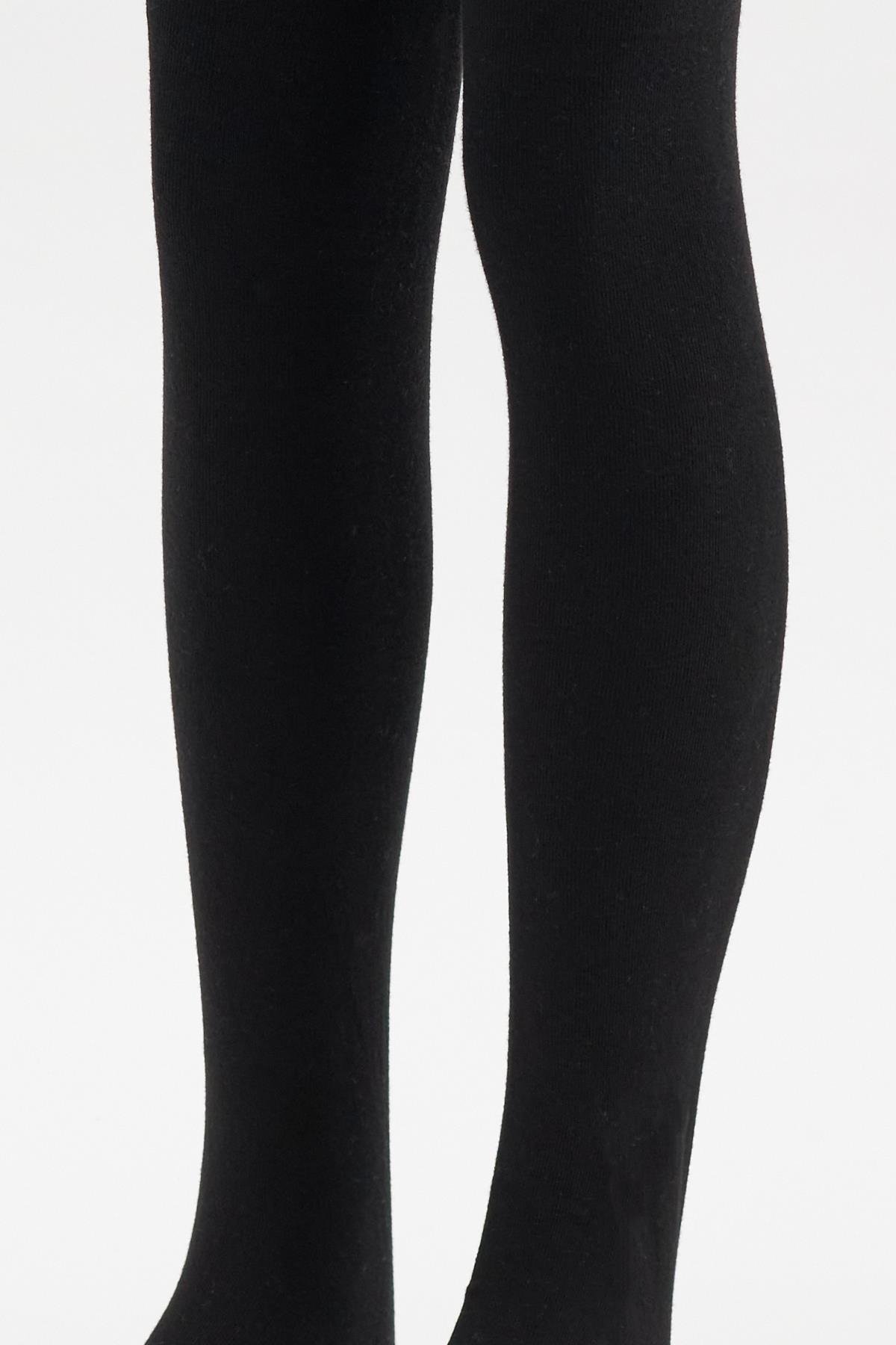 Childrens Cotton Tights Black