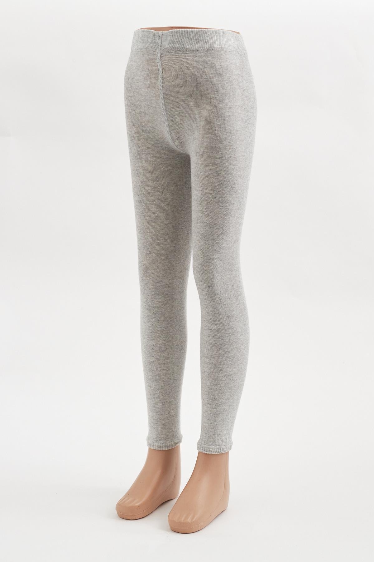 Childrens Cotton Leggings Gray Melange