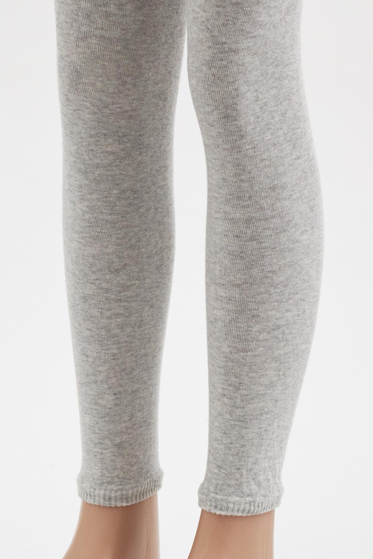 Childrens Cotton Leggings Gray Melange