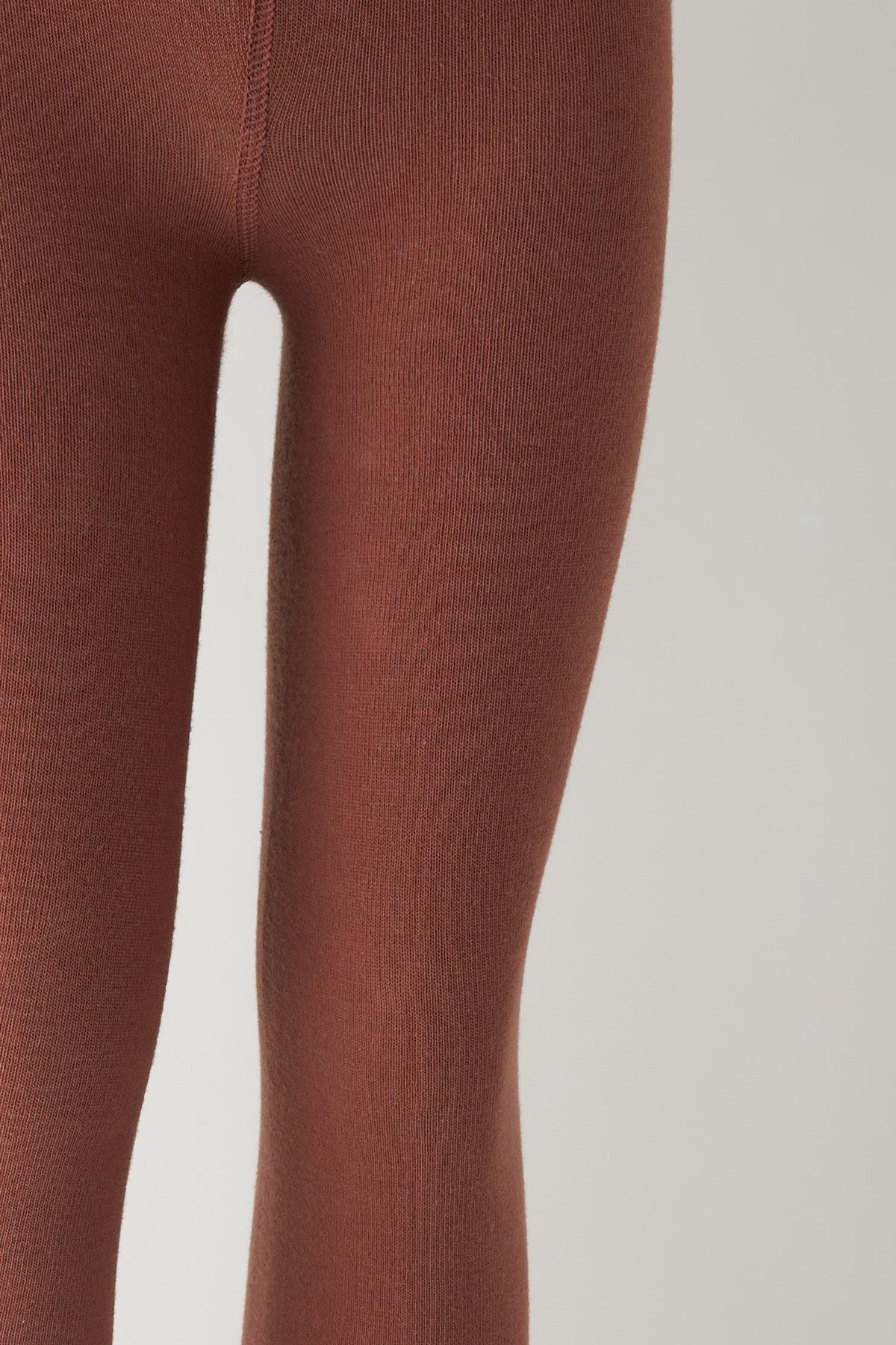 Cotton Childrens Leggings Brown