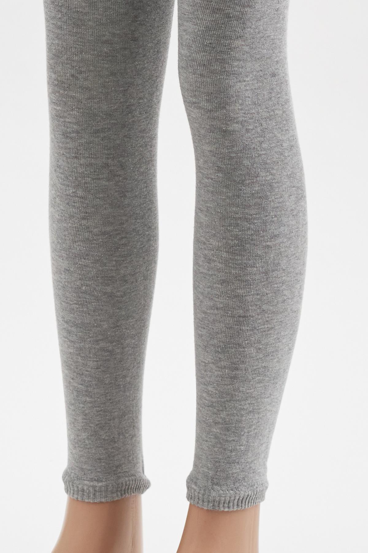 Cotton Childrens Leggings Dark Gray Melange