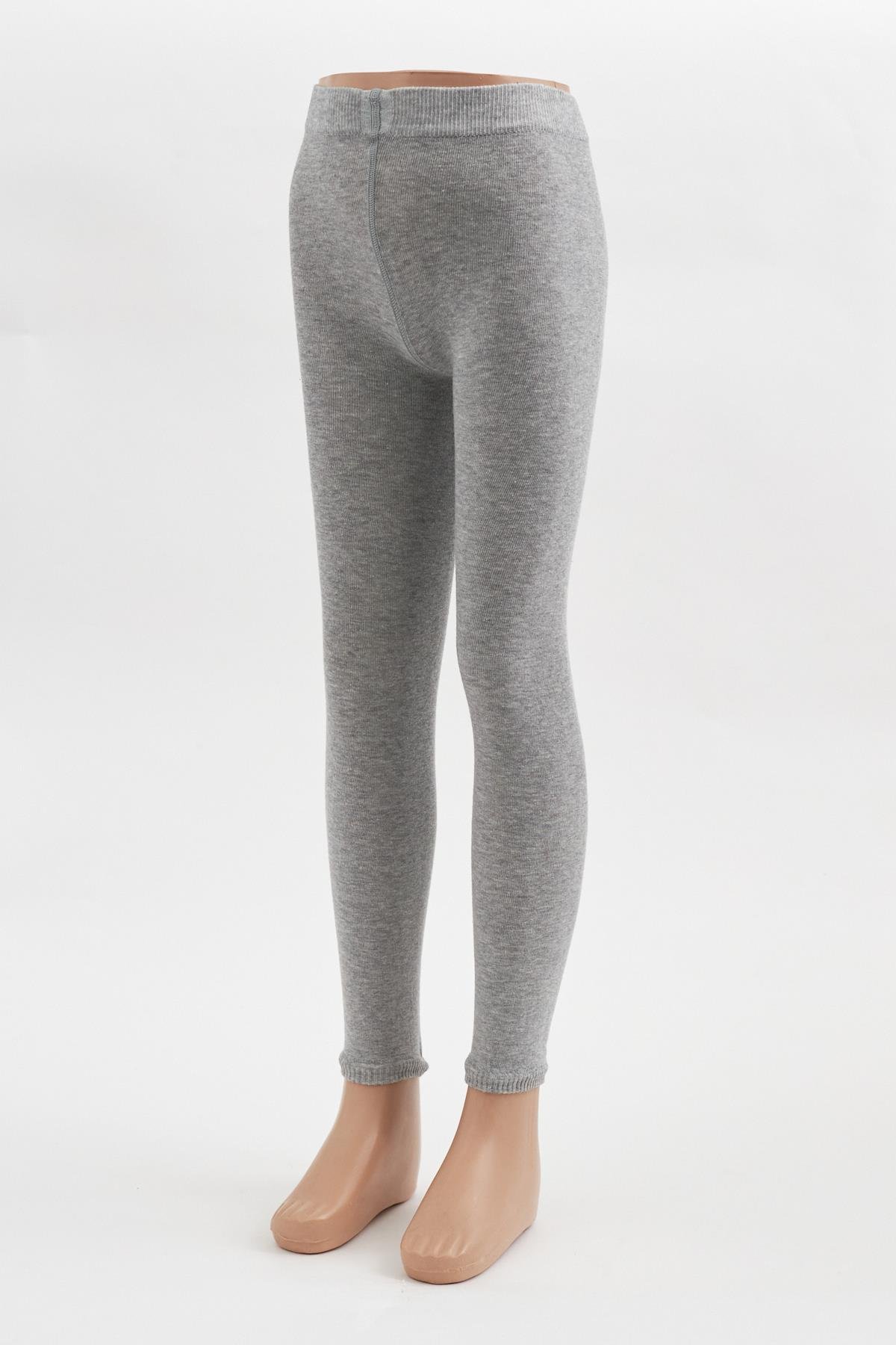 Cotton Childrens Leggings Dark Gray Melange