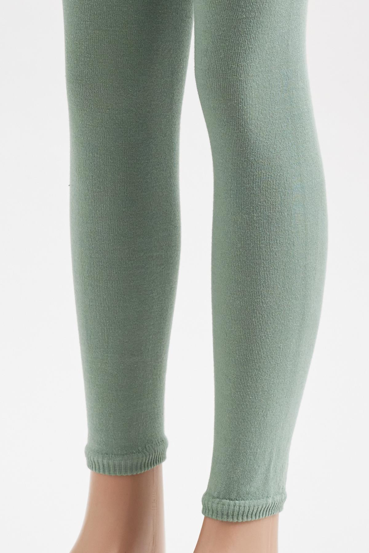 Childrens Cotton Leggings Dark Green