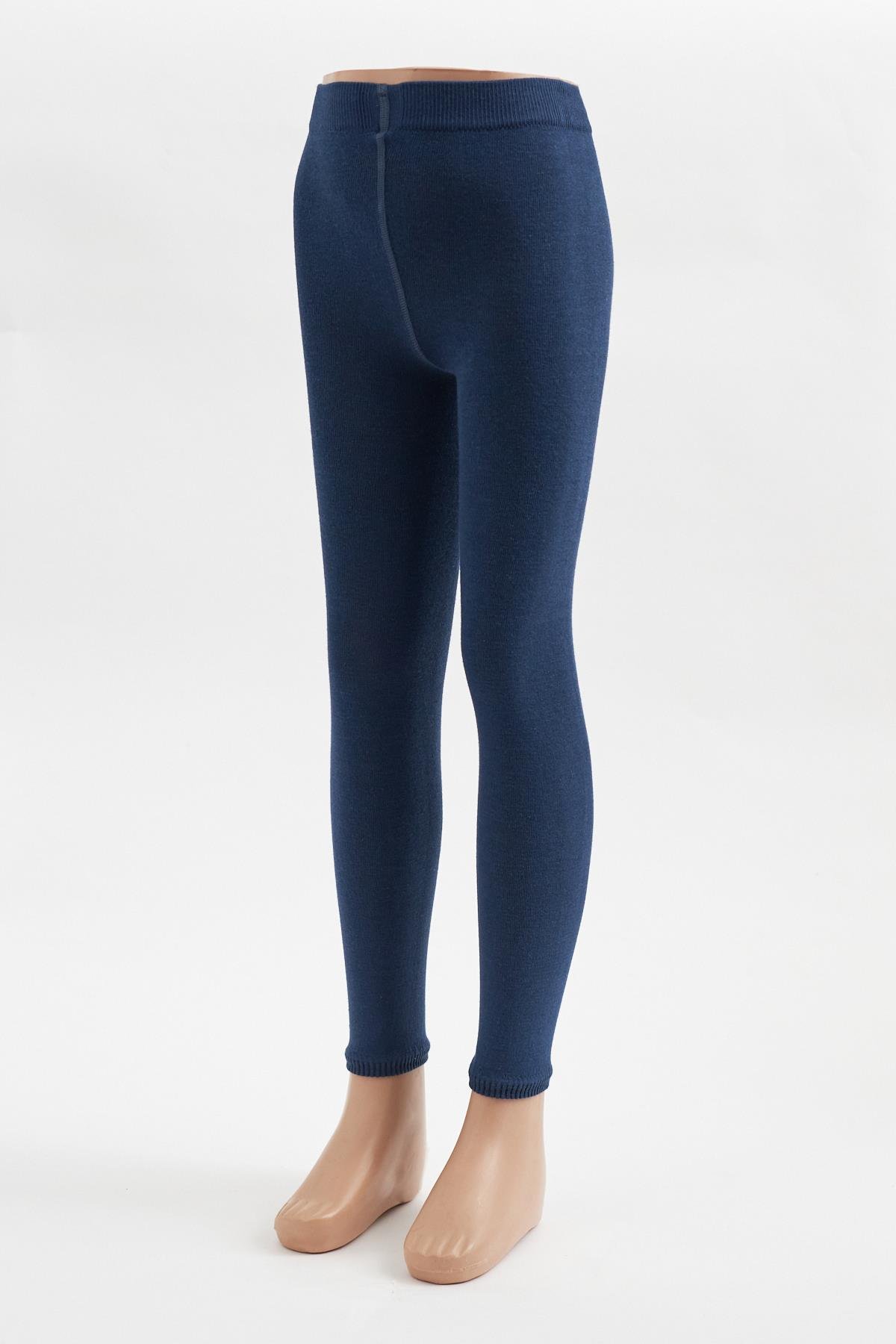 Childrens Cotton Leggings Navy Blue