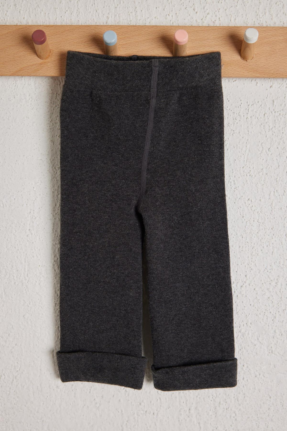 Cotton Childrens Leggings Charcoal