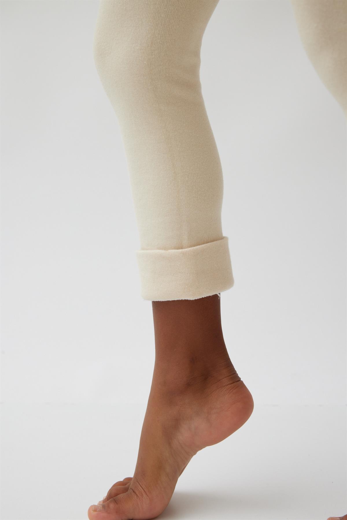 Cotton Childrens Leggings Beige