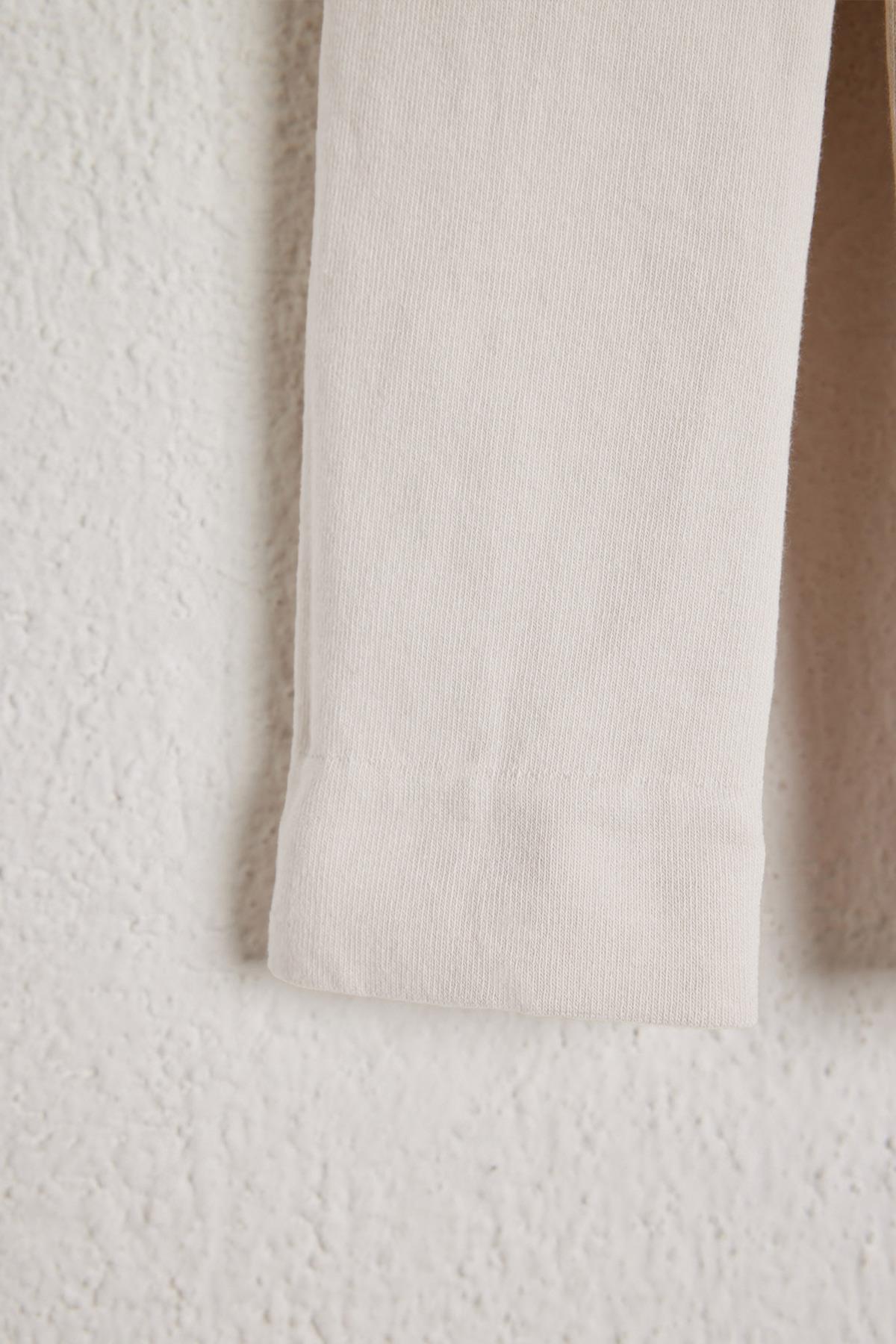 Childrens Cotton Leggings Pants Ecru