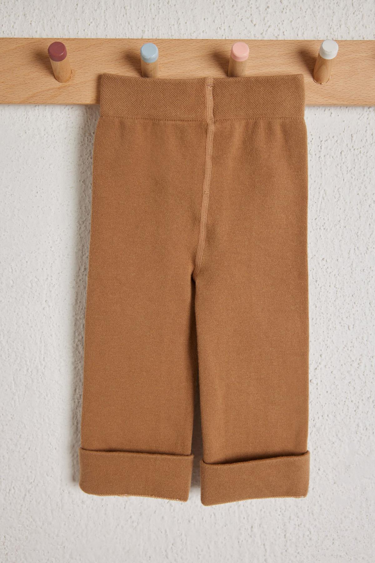 Cotton Childrens Leggings Brown