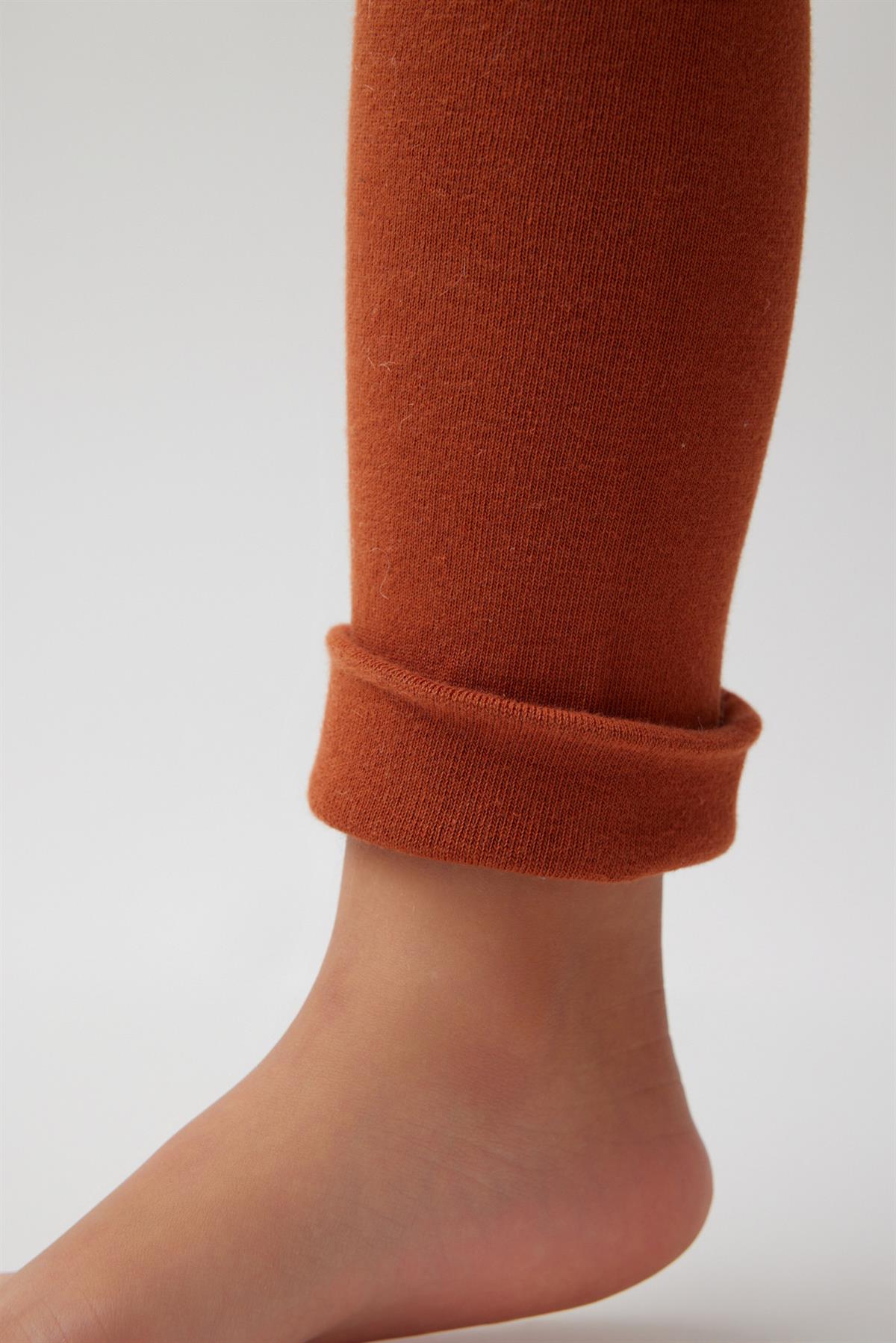 Childrens Cotton Leggings Pants Terracotta