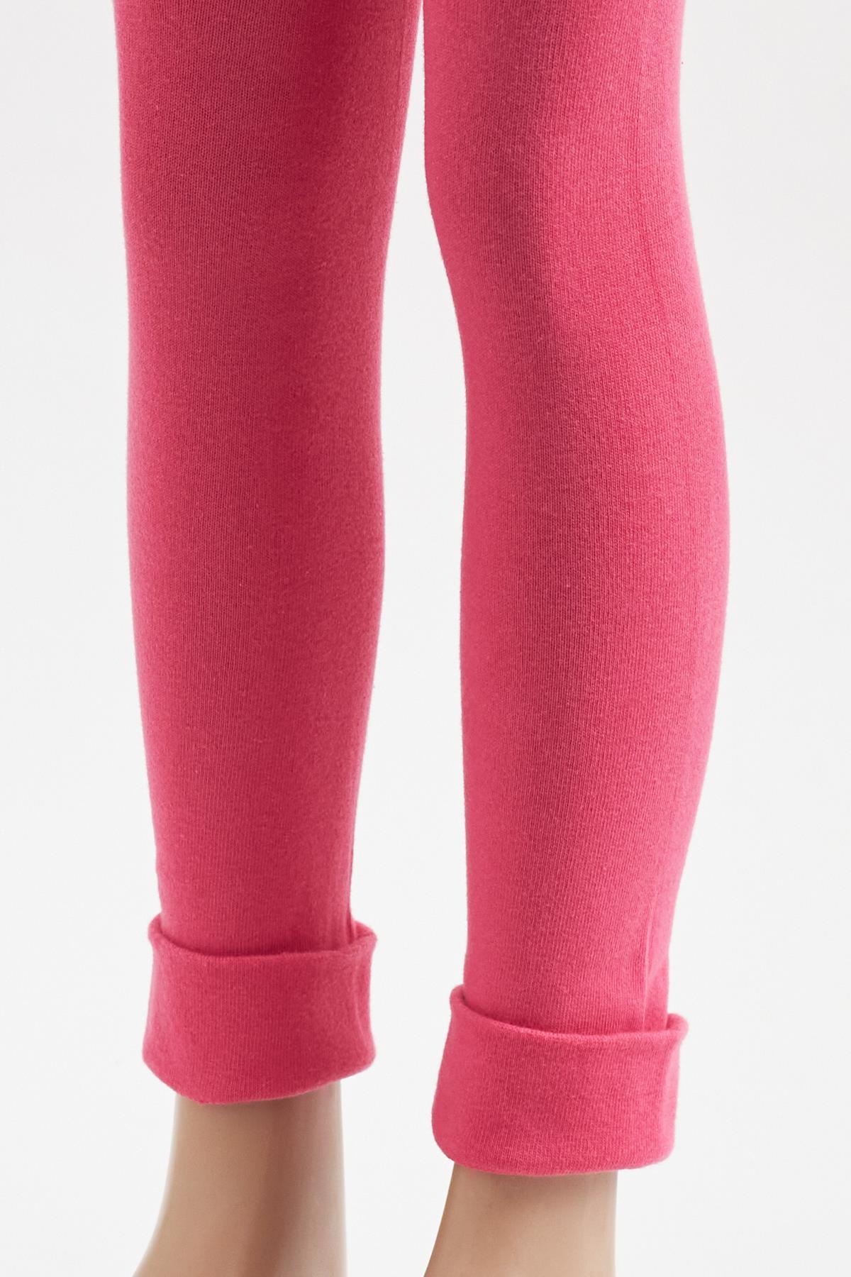 Cotton Childrens Leggings Dark Pink