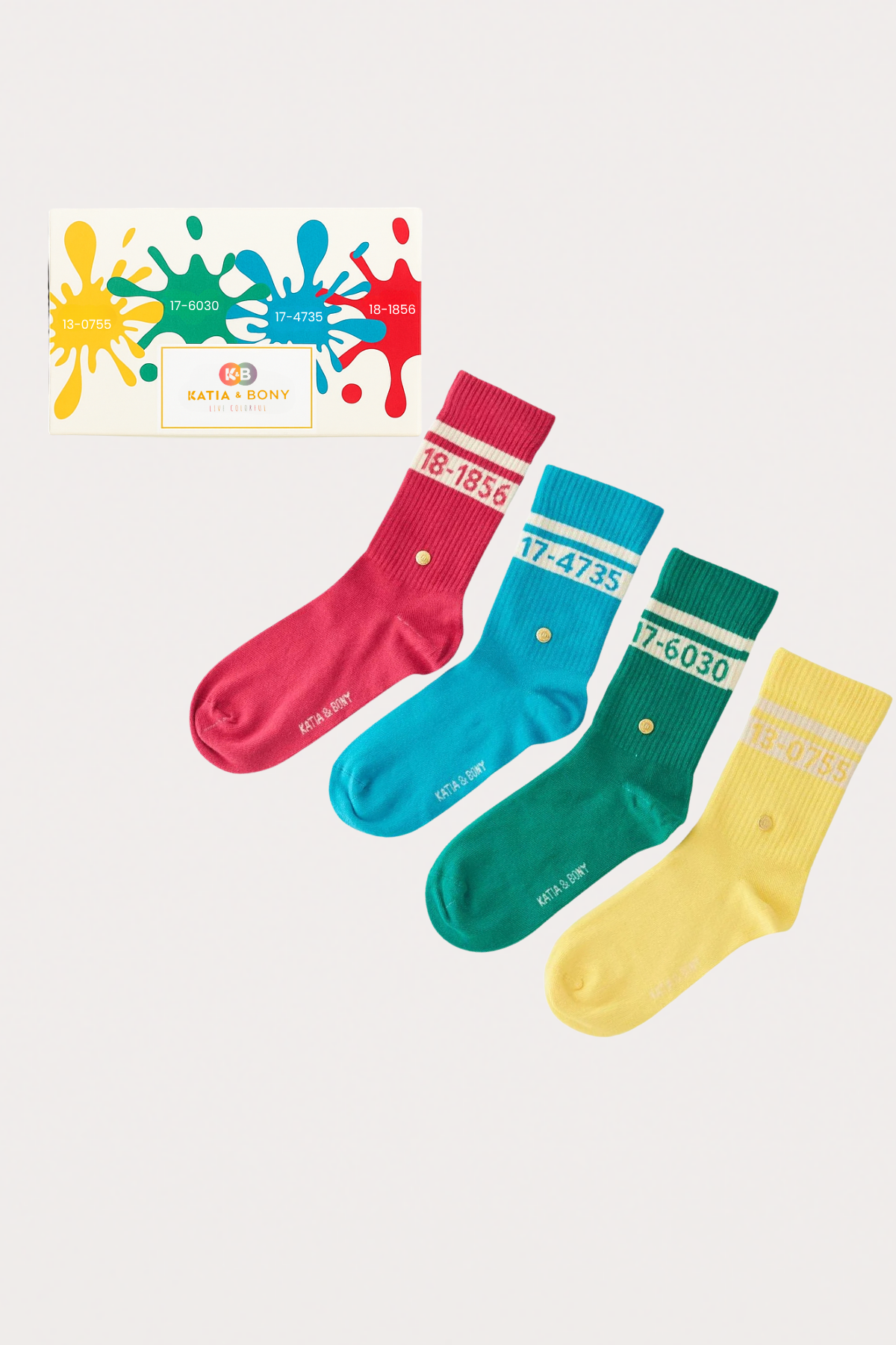 Pantone Colored Set of 4 Socks in Box