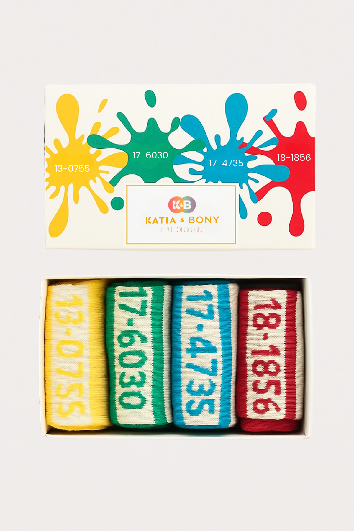 Pantone Colored Set of 4 Socks in Box