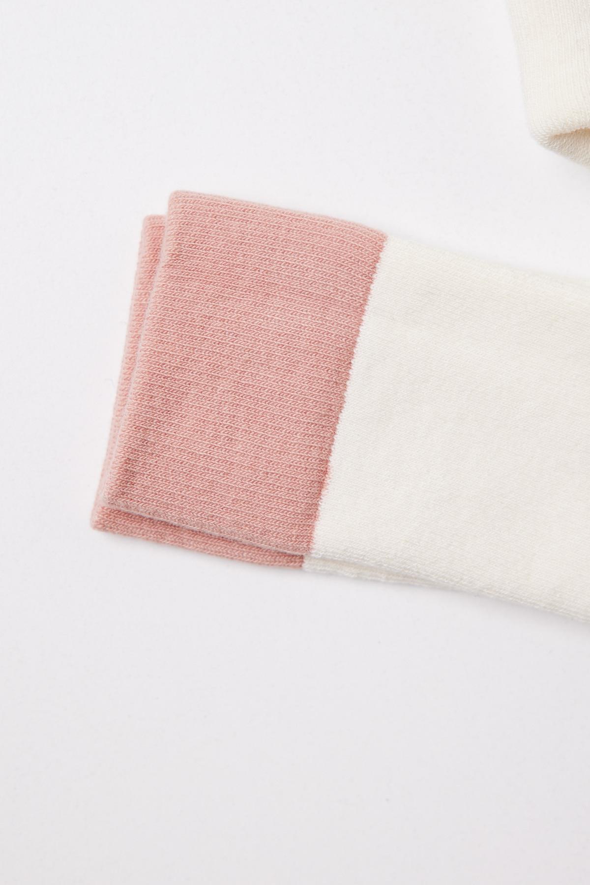 Paçası Detaylı Bebek Havlu Tayt Beyaz