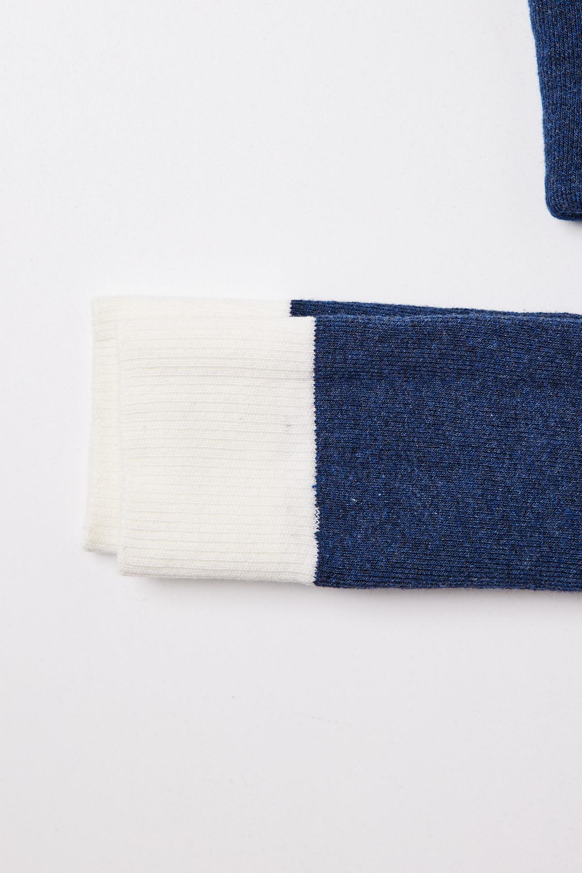Detailed Hem Baby Towel Leggings Navy Blue