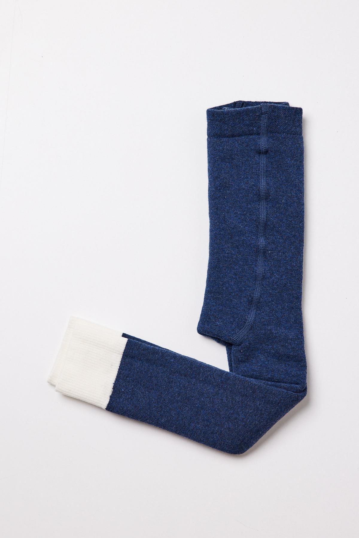 Detailed Hem Baby Towel Leggings Navy Blue