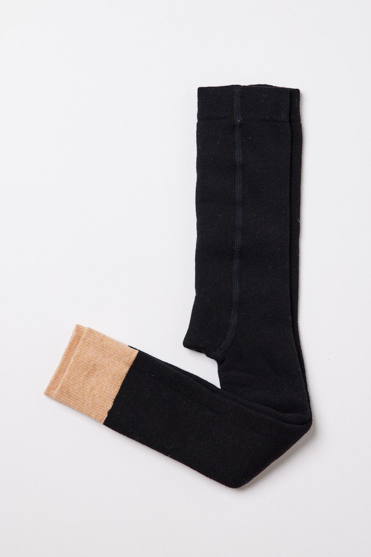 Detailed Hem Baby Towel Leggings Black