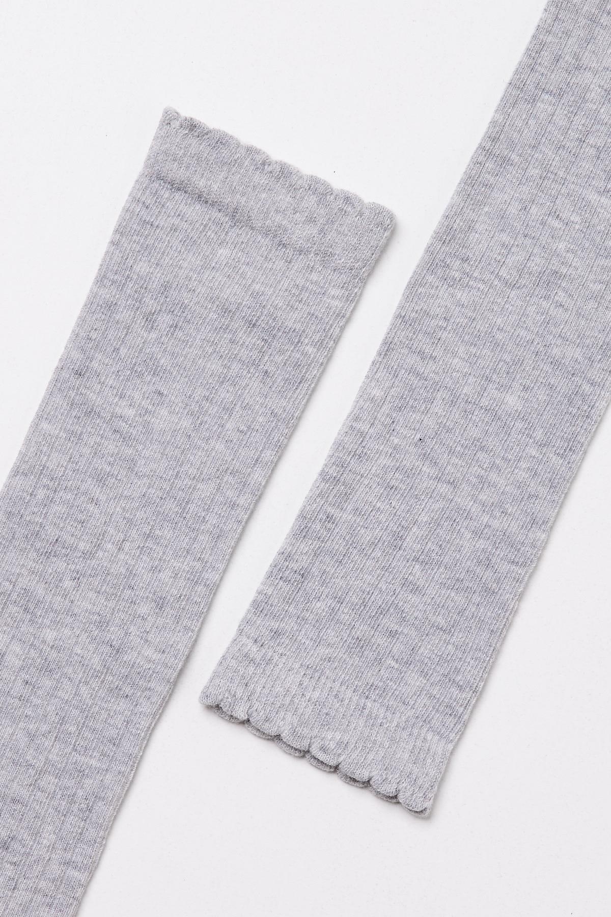 Cotton Knee-High Childrens Socks Gray-Melange