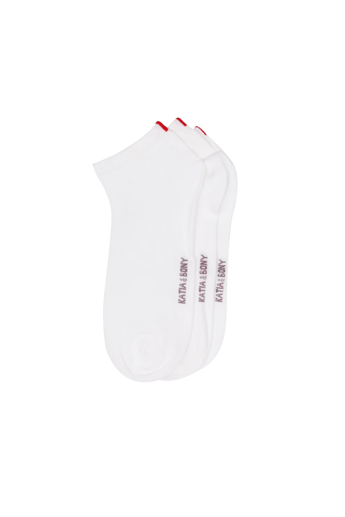 Run 3 lü Erkek Basic Patik Çorap Beyaz/Beyaz/Beyaz