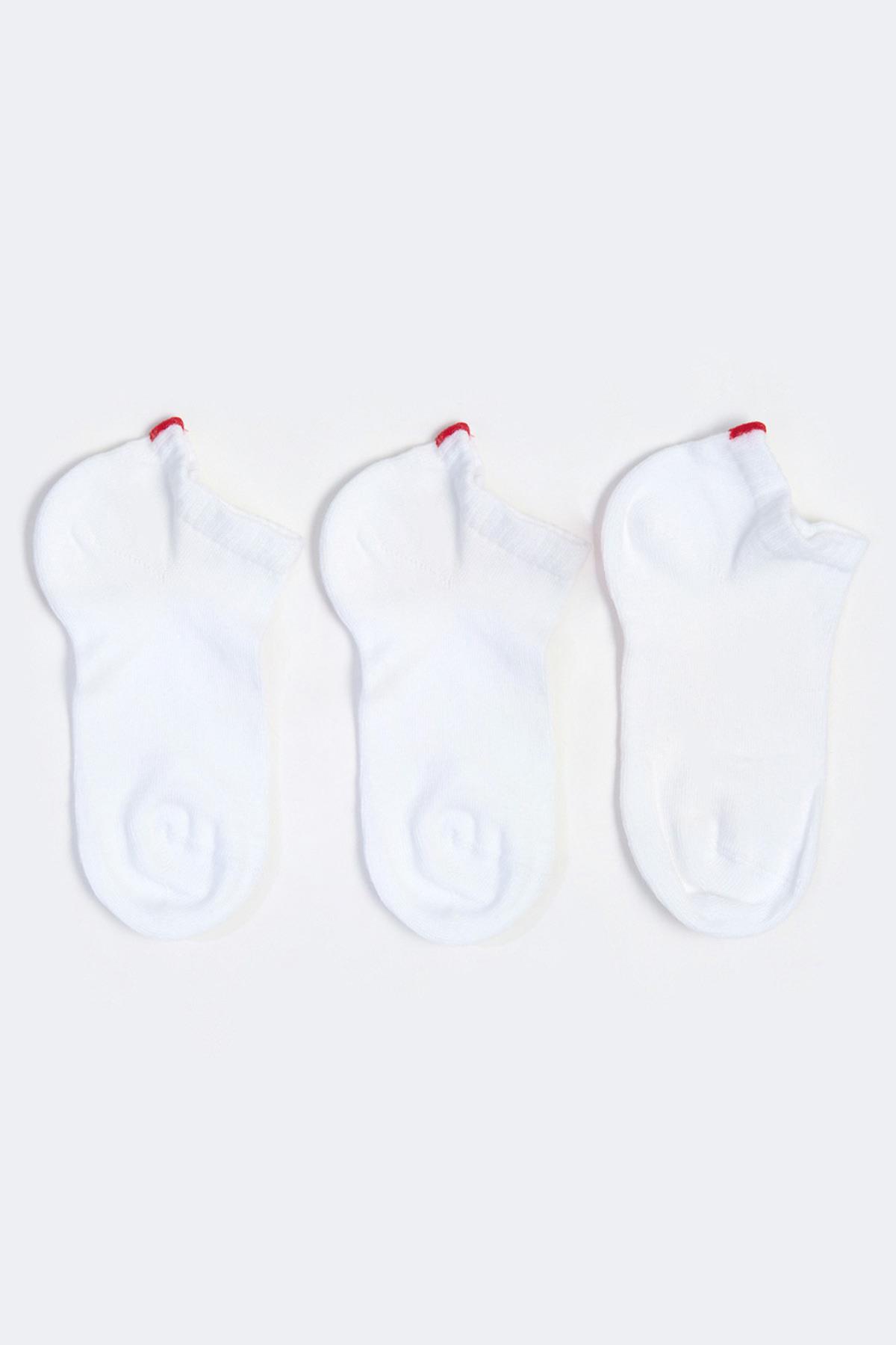 Run 3 lü Erkek Basic Patik Çorap Beyaz/Beyaz/Beyaz