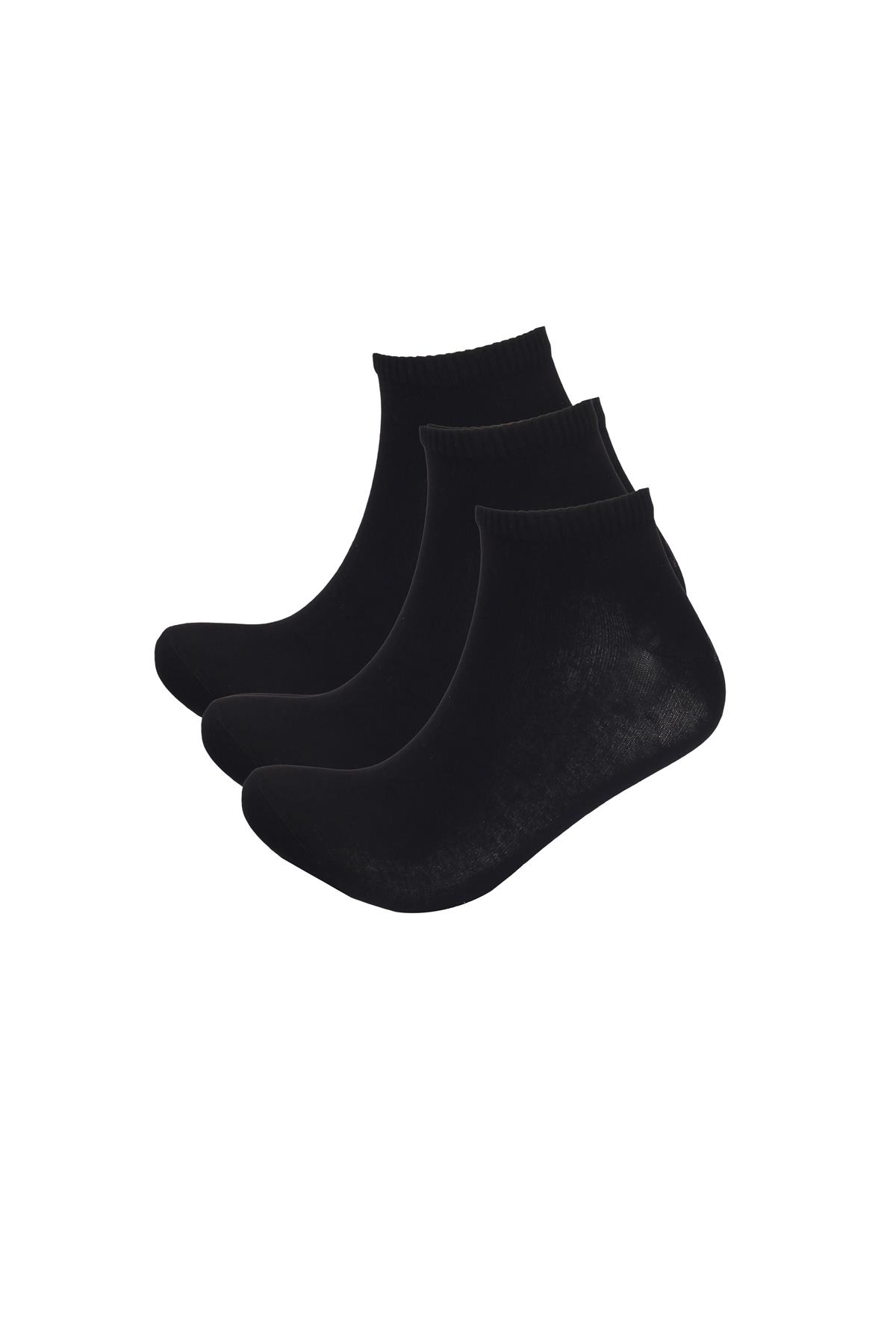 Run 3 lü Erkek Basic Patik Çorap Siyah/Siyah/Siyah