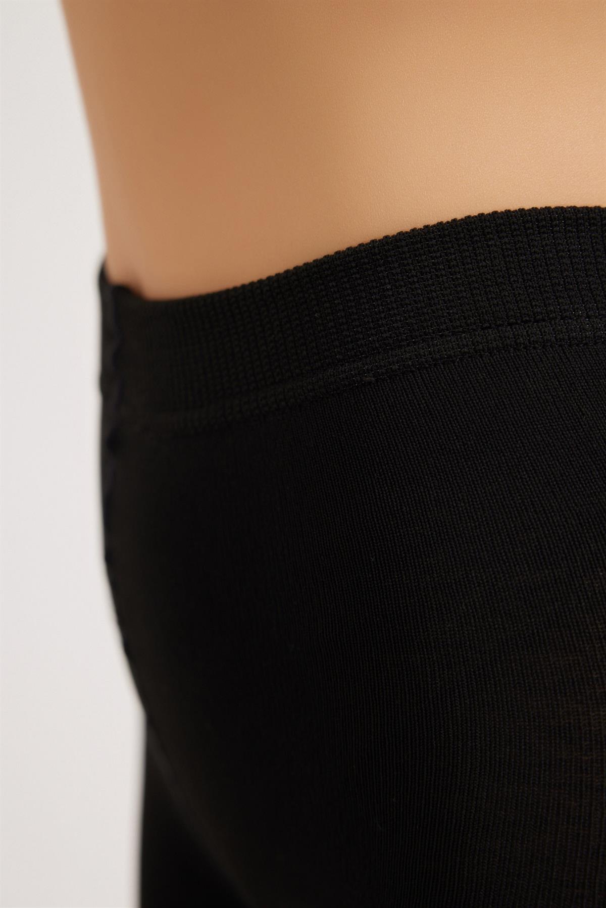 Womens Brushed No-Foot Tights Black