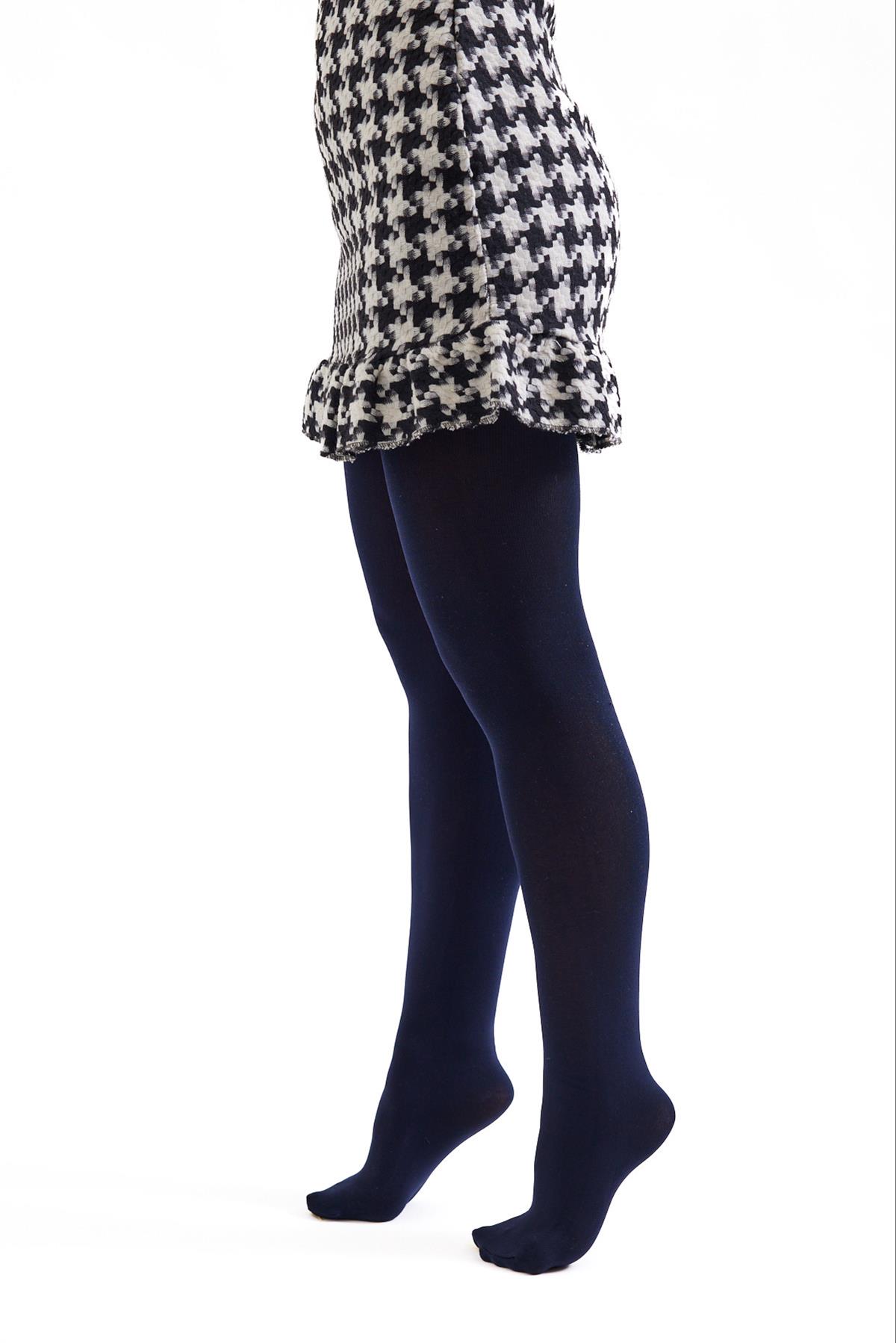 Şardonlu Kadın Külotlu Çorap Lacivert