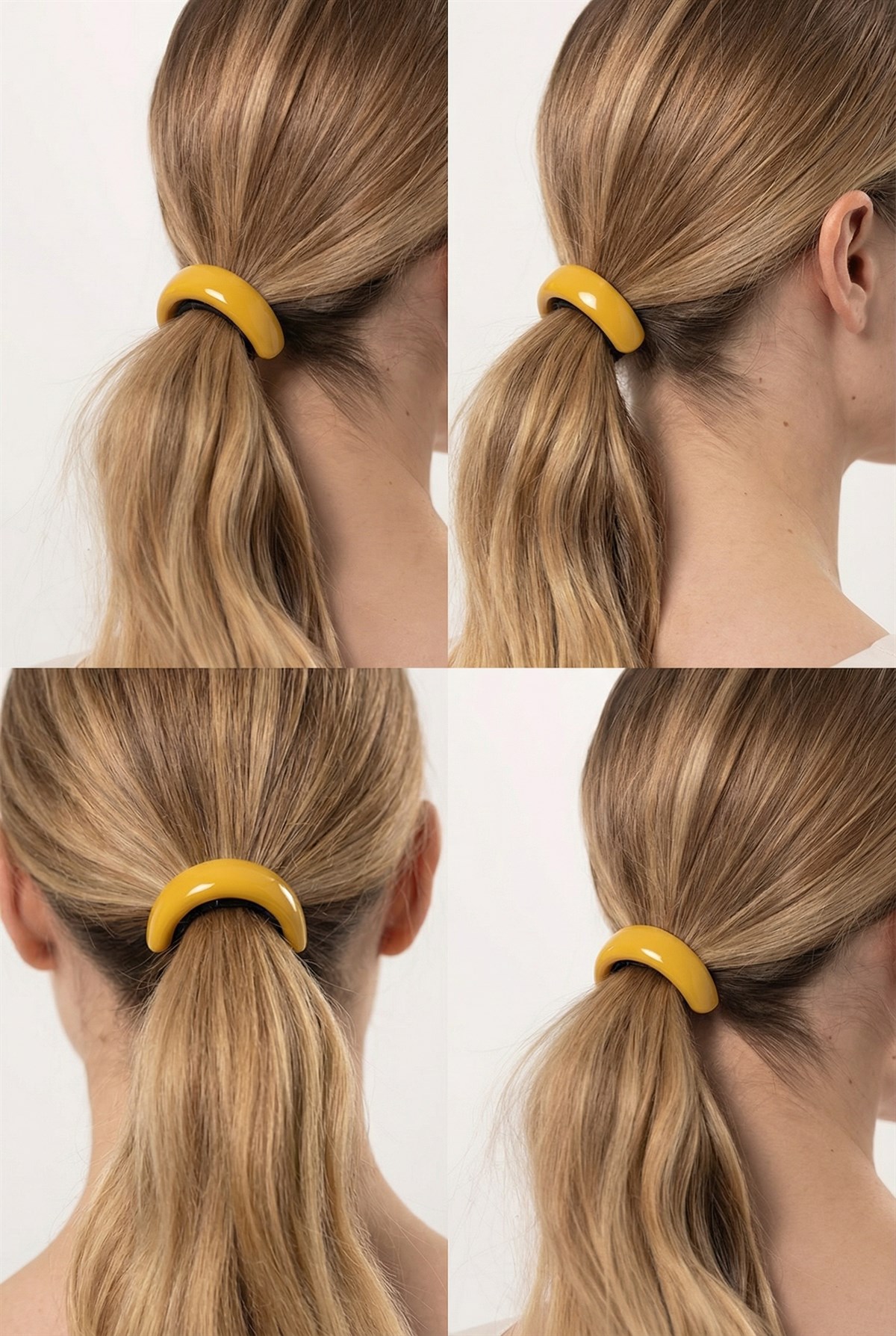 Elastic Buckle With Yellow Oval Bone Accessory