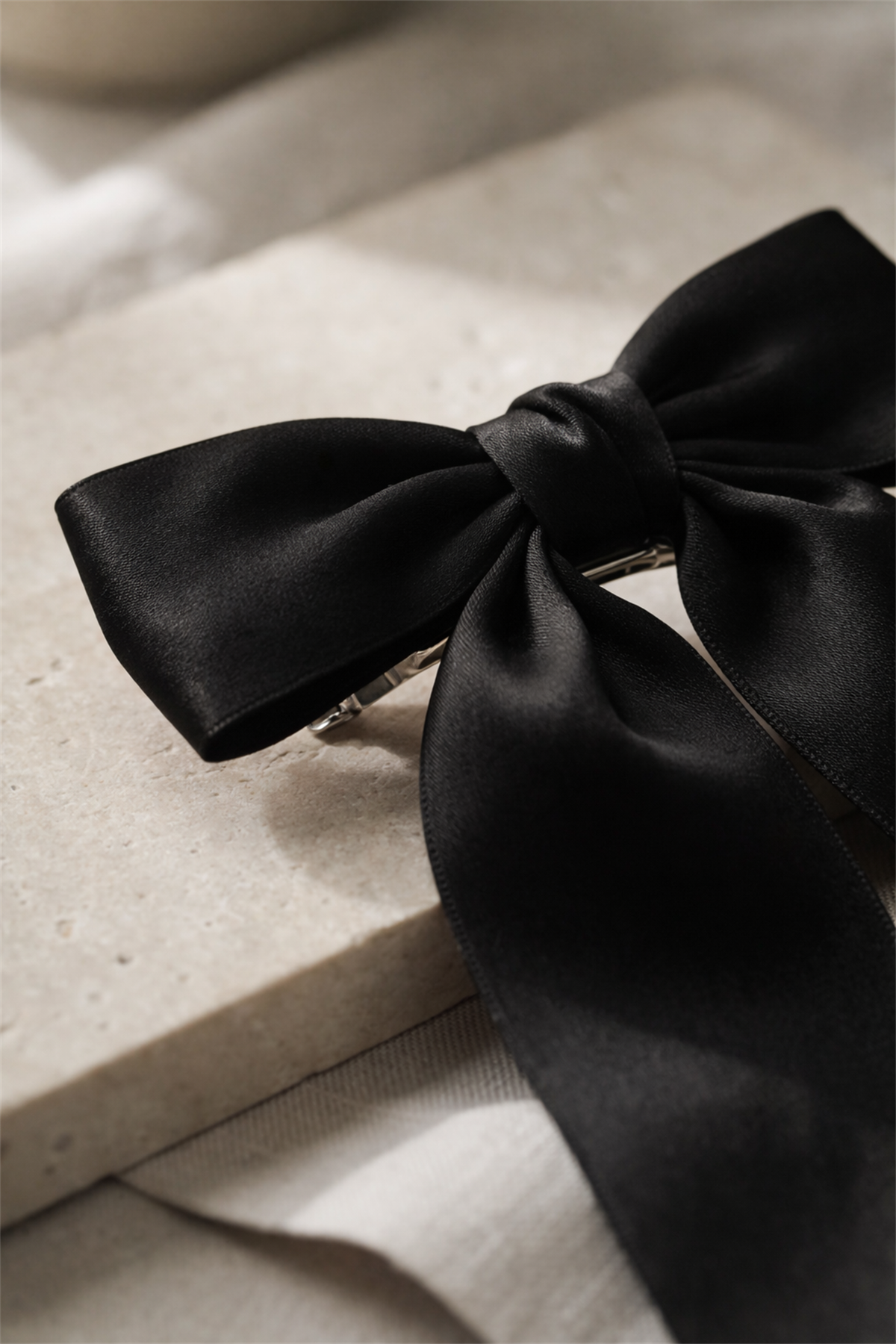 Satin Bow Vending Buckle Black