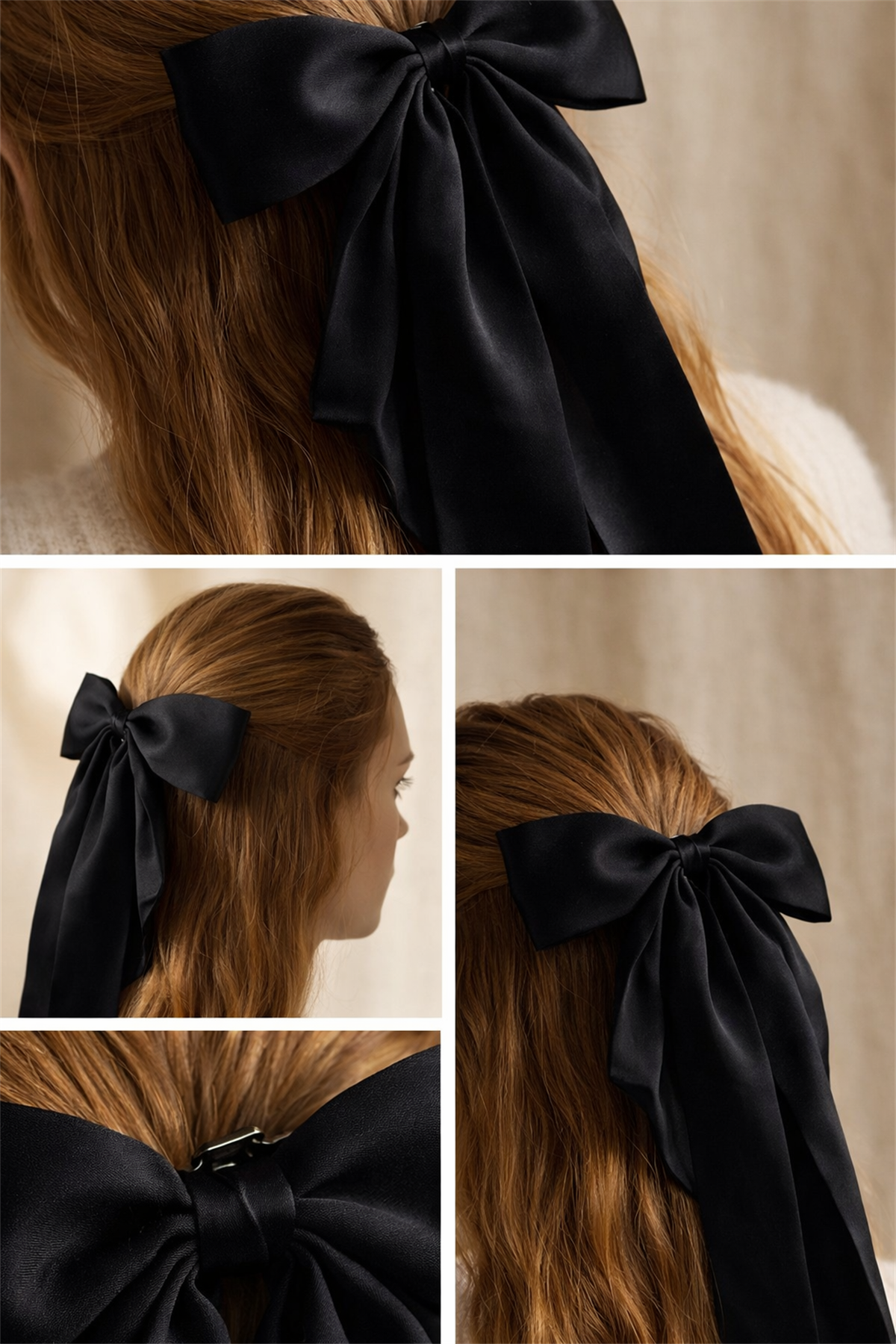 Satin Bow Vending Buckle Black