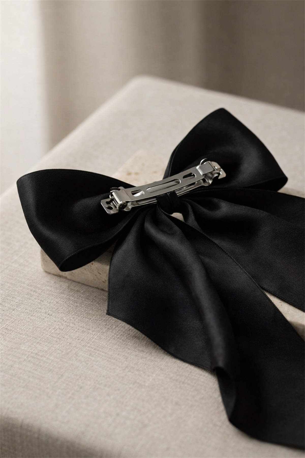 Satin Bow Vending Buckle Black
