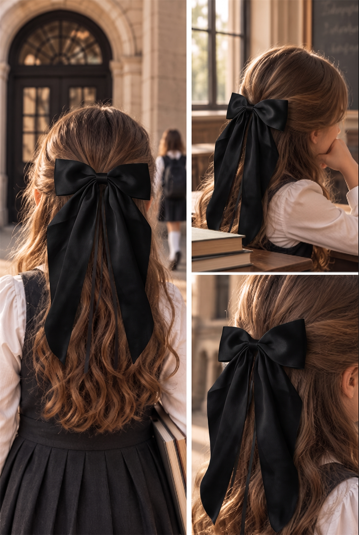Satin Bow Vending Buckle Black