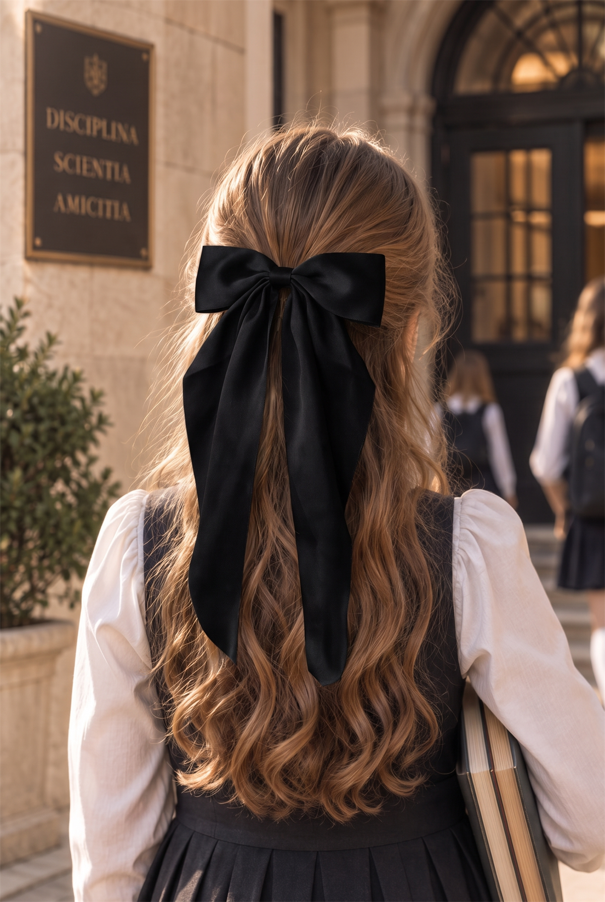 Satin Bow Vending Buckle Black