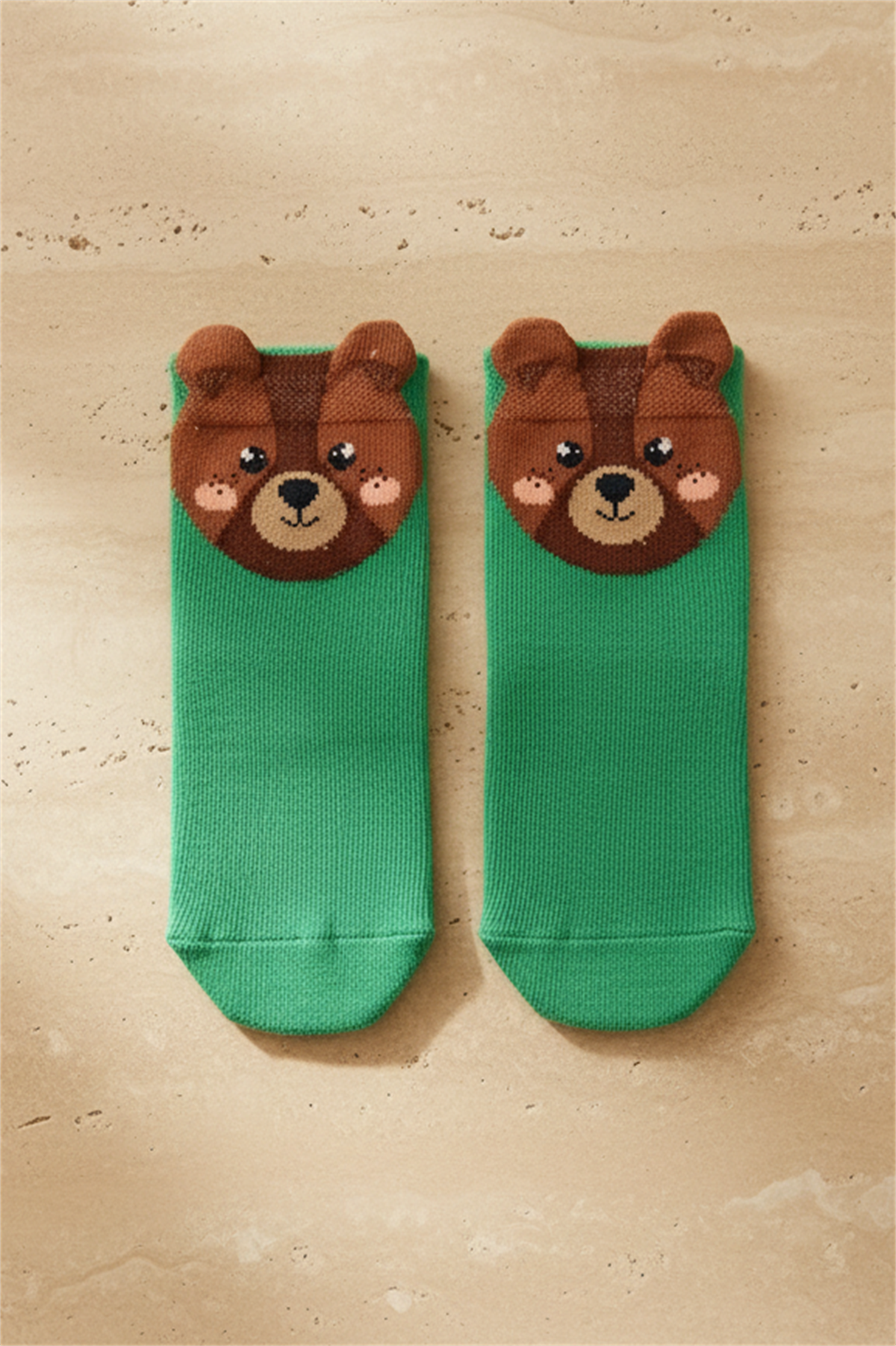 Green Childrens Socket Socks With Cute Animal Pattern