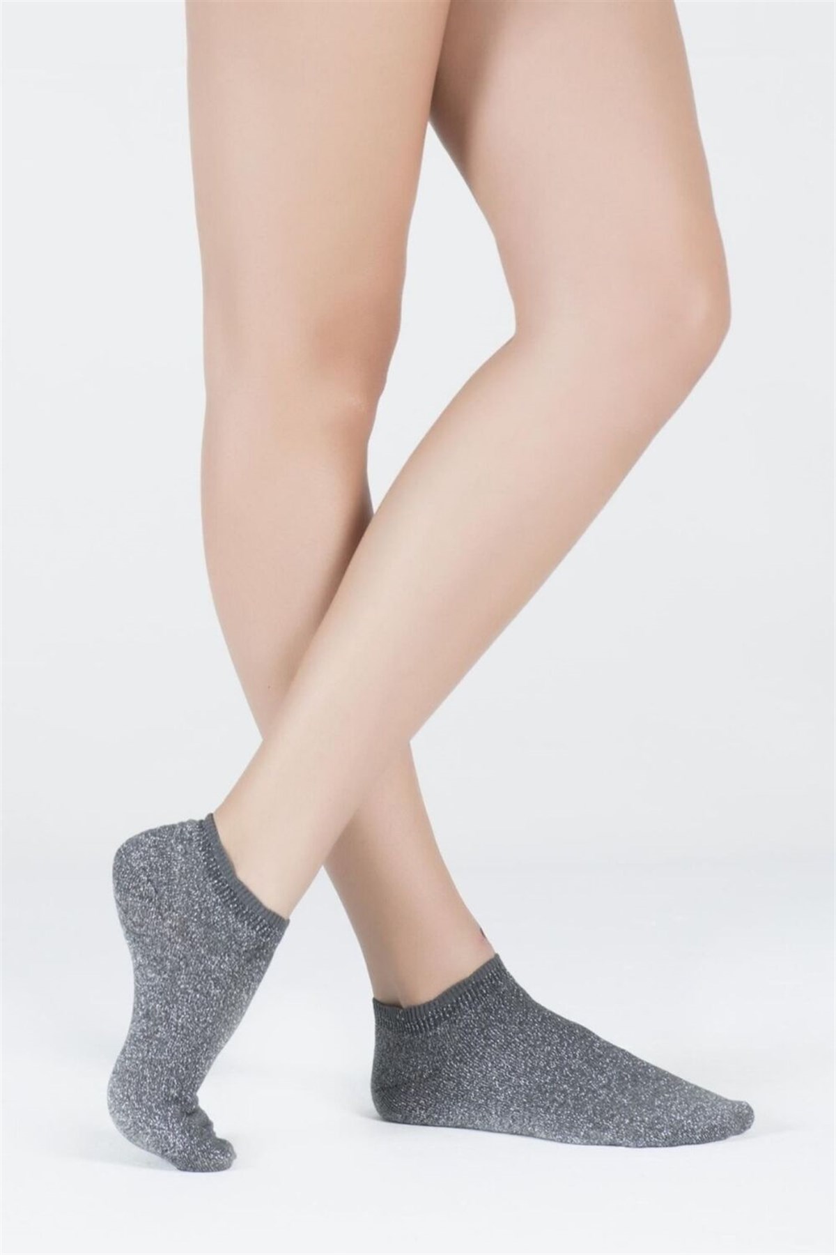 Womens Shine Ankle Socks Anthracite